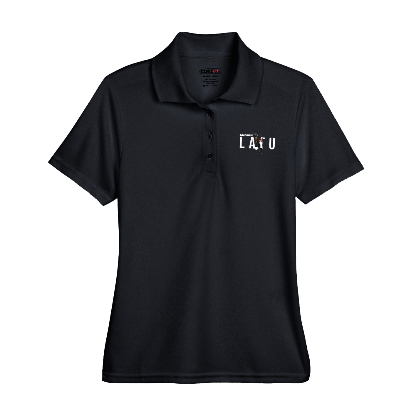 Womens Performance Polo — Player Name in Black