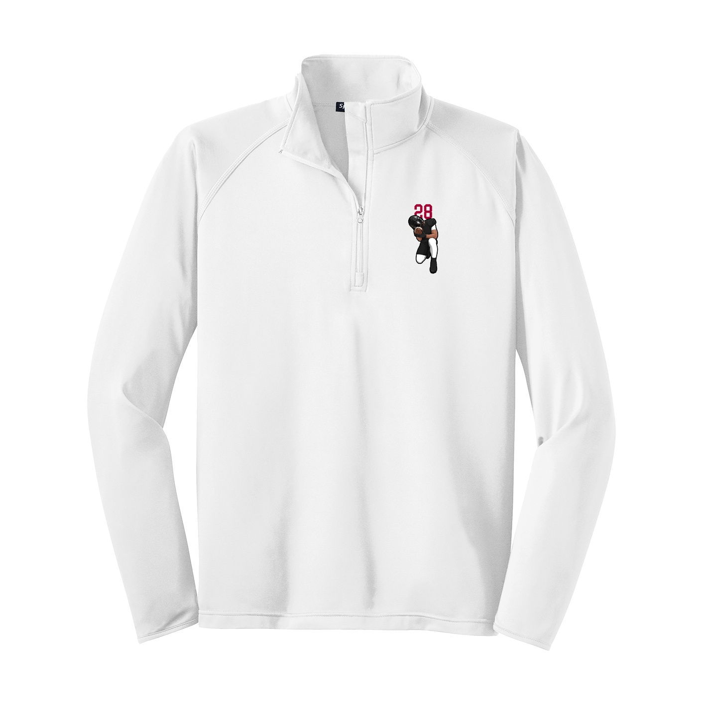 Q-Zip Pullover — Number Top in White