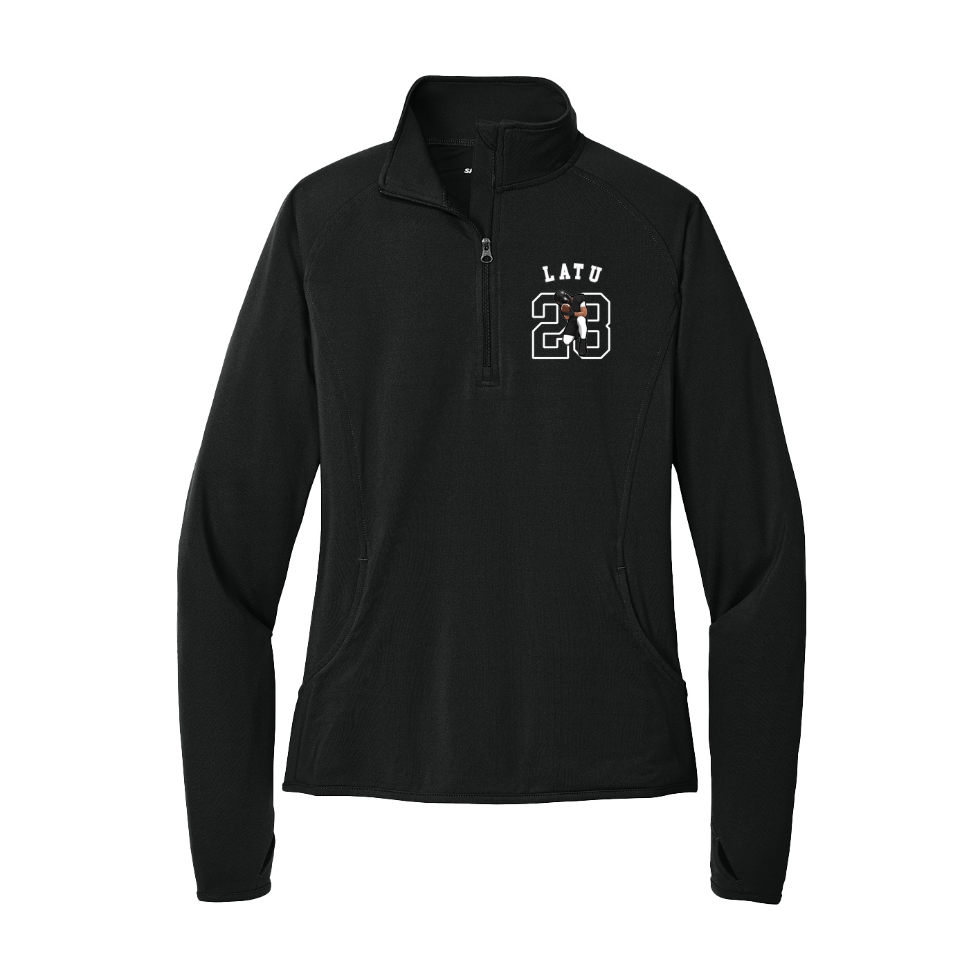 Women's Q-Zip Pullover — Shirsey Arch in Black