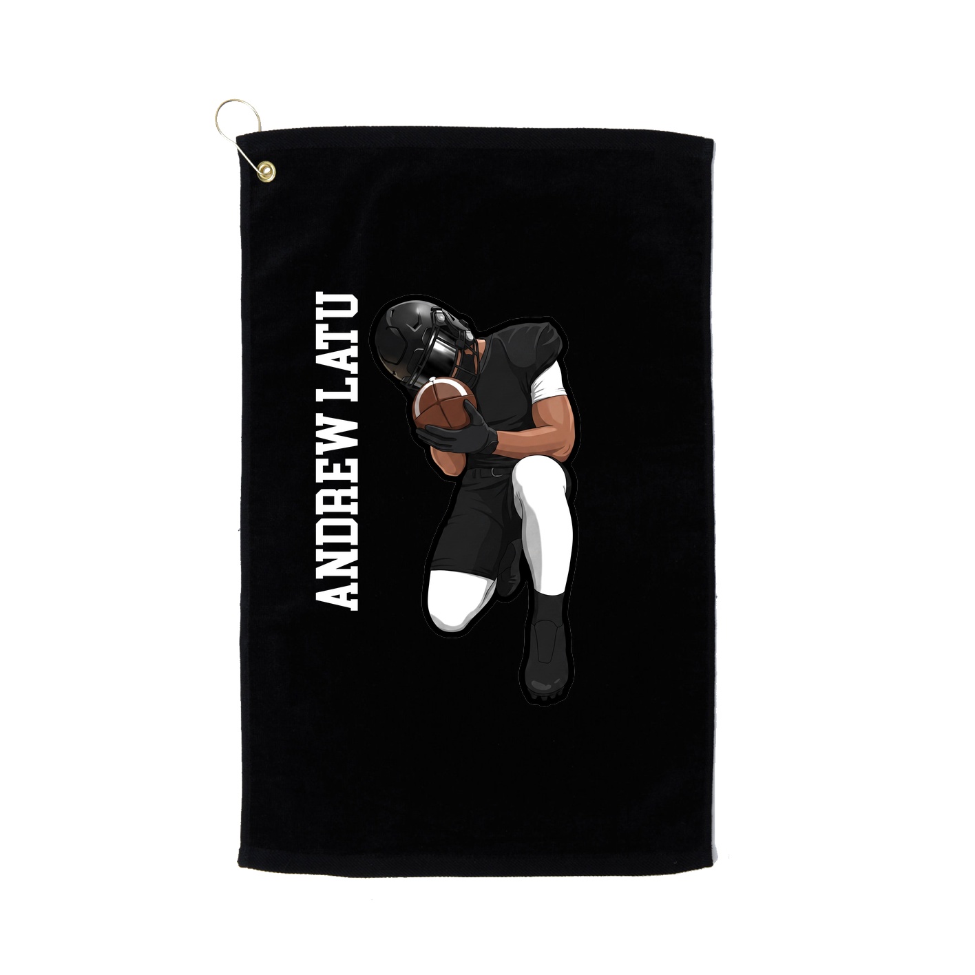 Golf Towel — Name Vertical in Black
