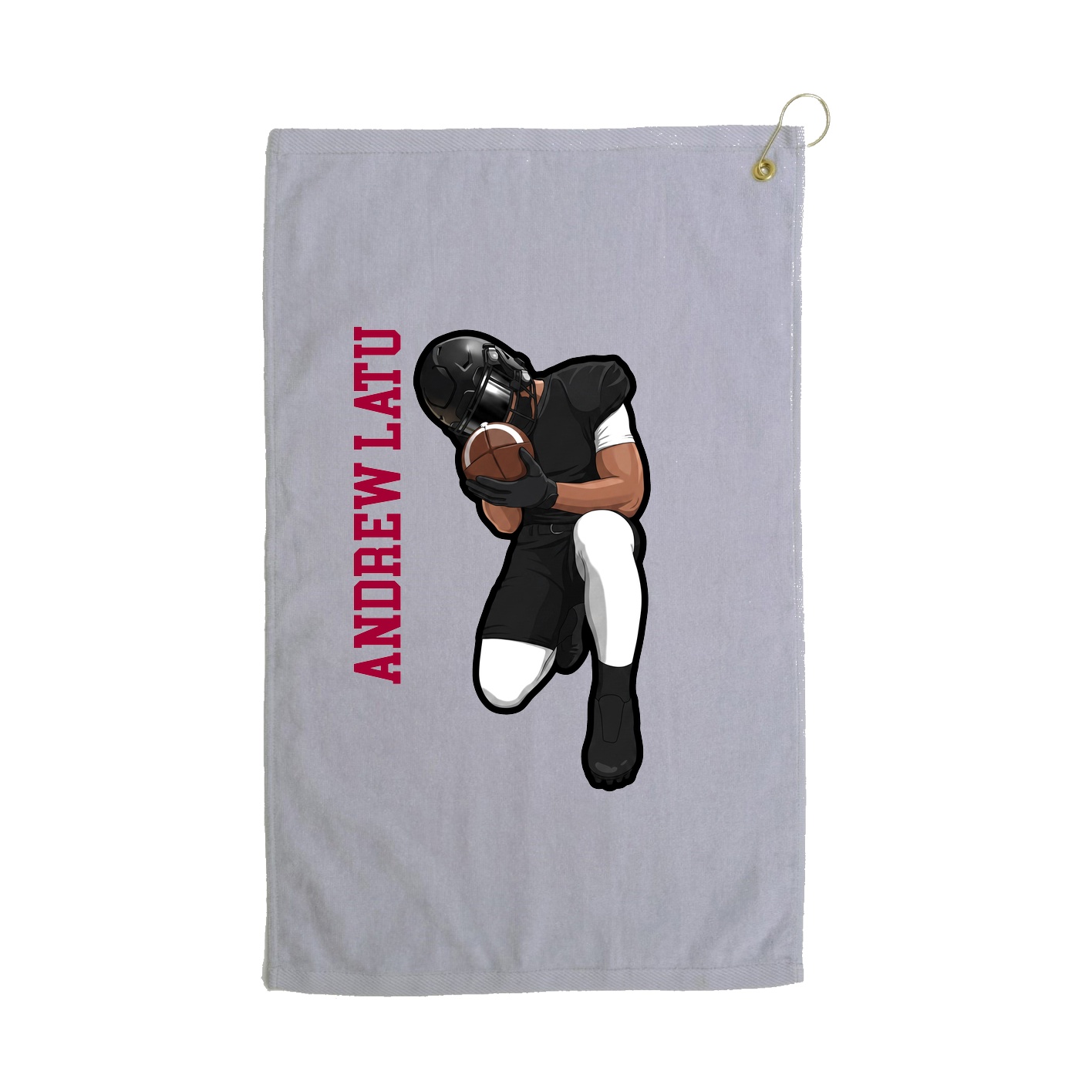 Golf Towel — Name Vertical in Grey