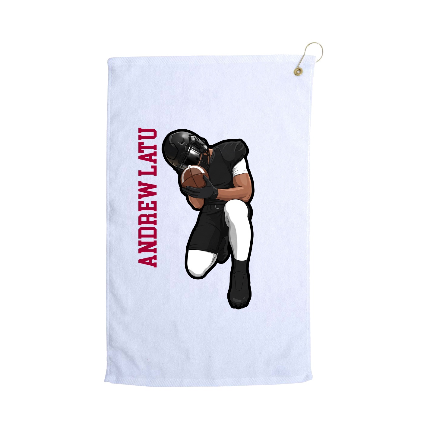 Golf Towel — Name Vertical in White