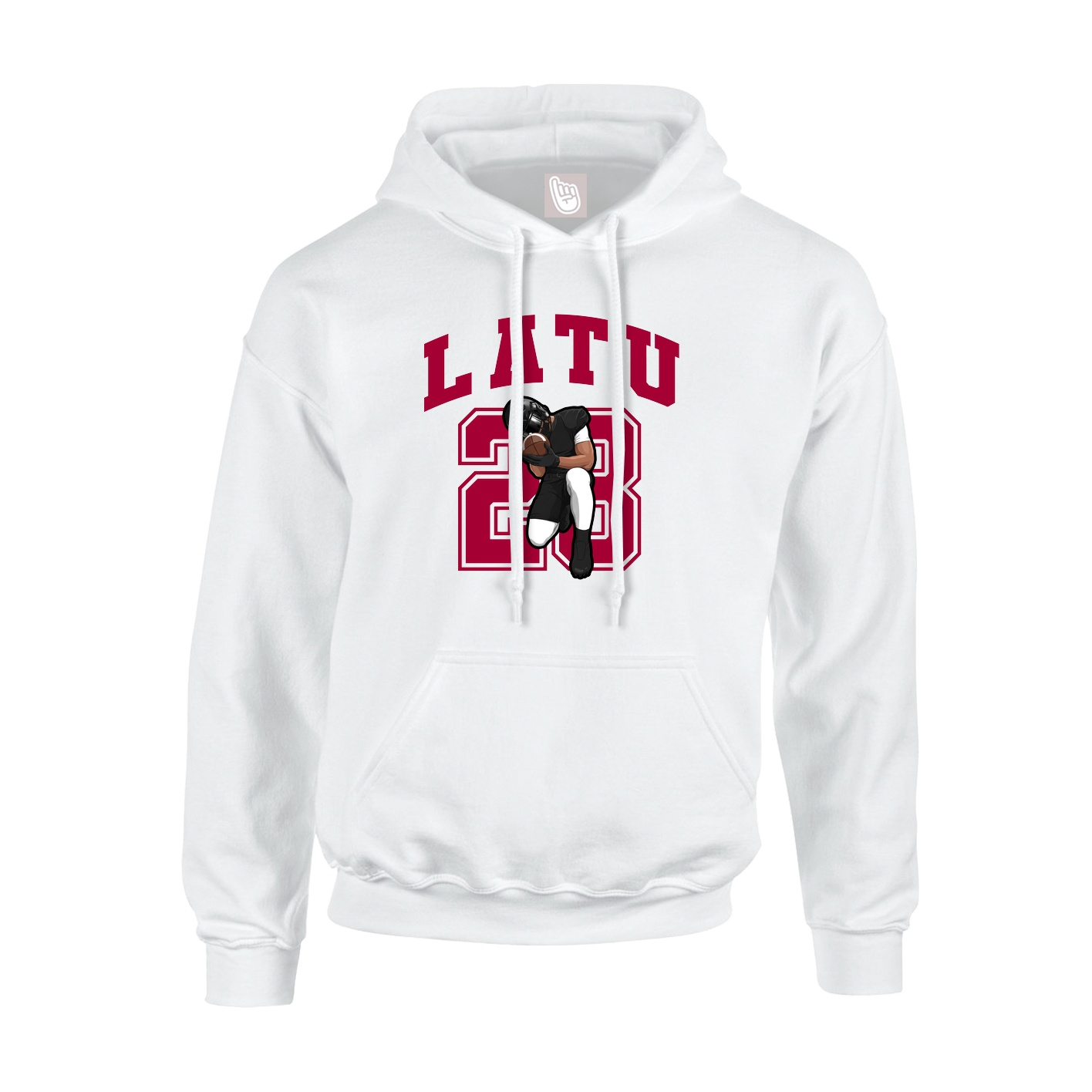 Hoodie — Number in White