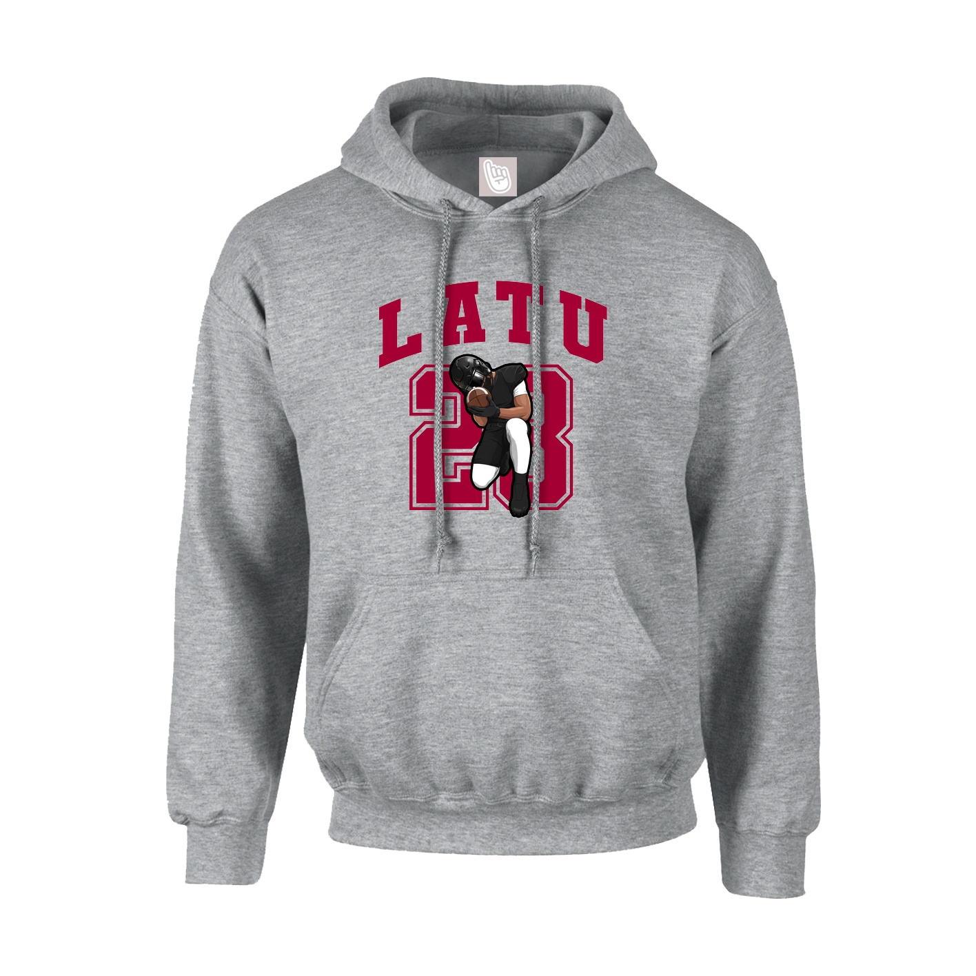 Youth Hoodie — Number in Grey