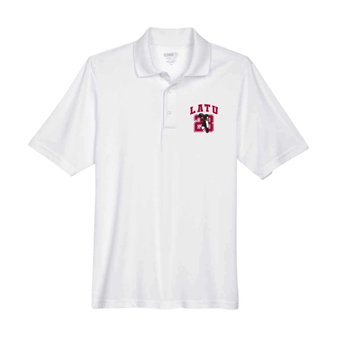 Performance Polo — Number in White