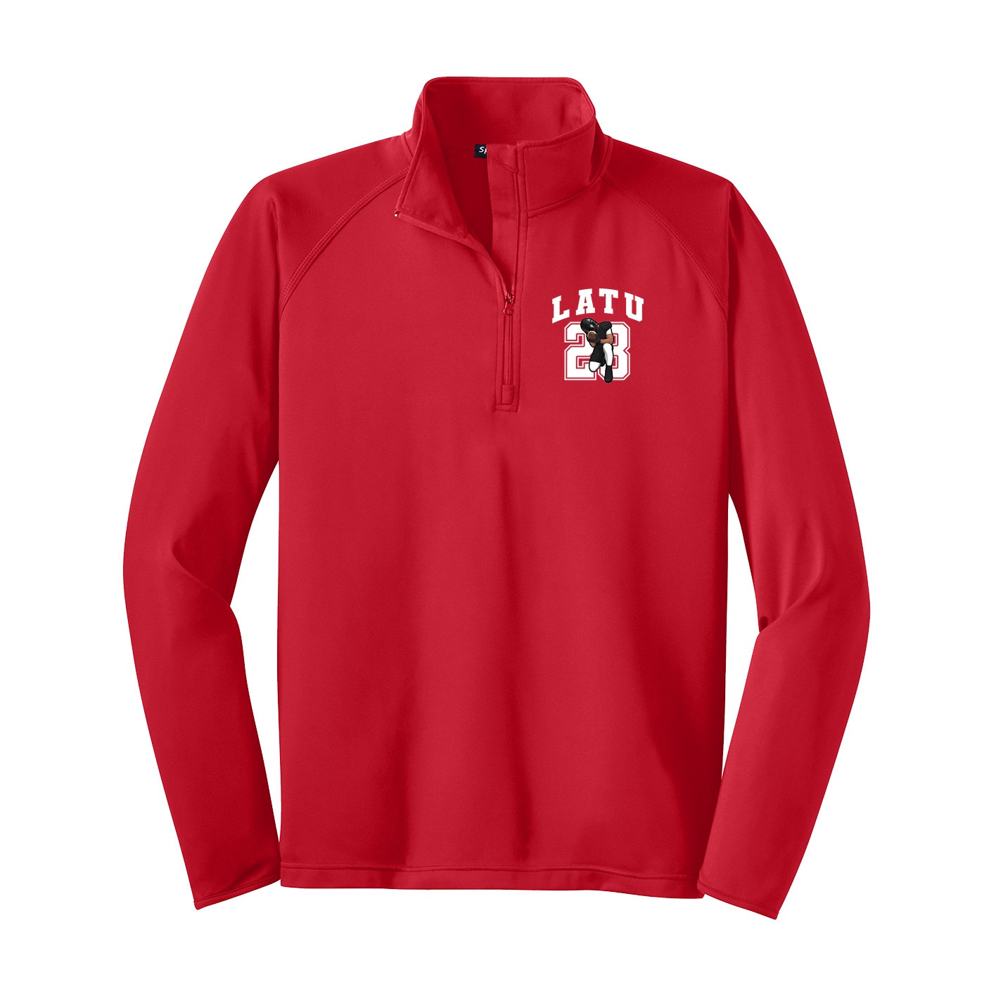 Q-Zip Pullover — Number in Red