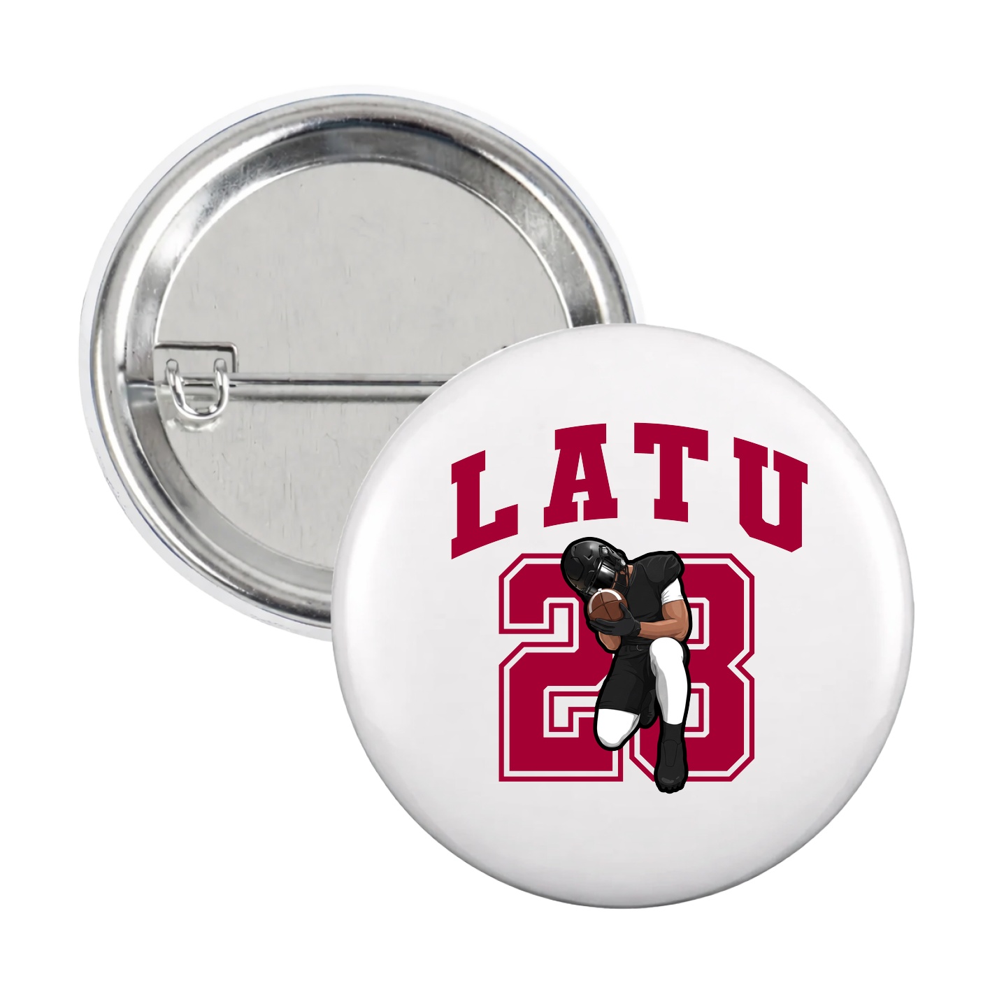 Game Day Button — Number in White