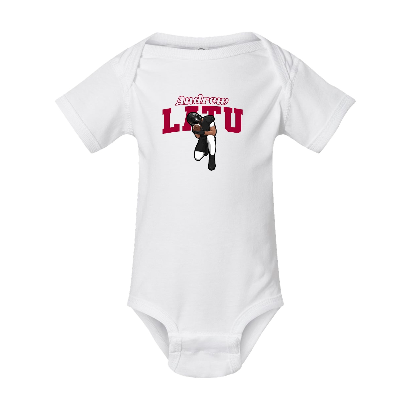 Baby Onesie — Name Arch in White