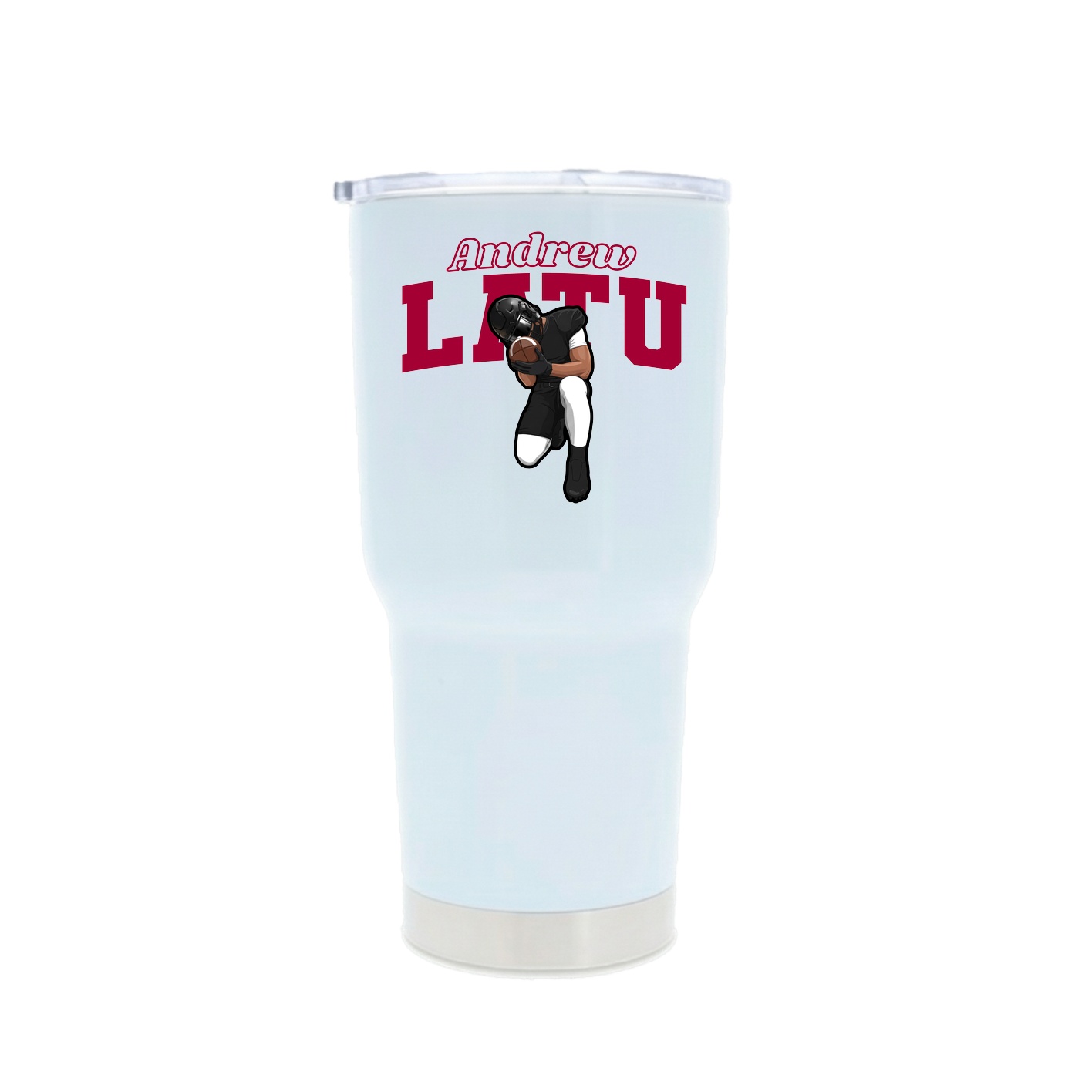 30oz Stainless Steel Tumbler — Name Arch in White