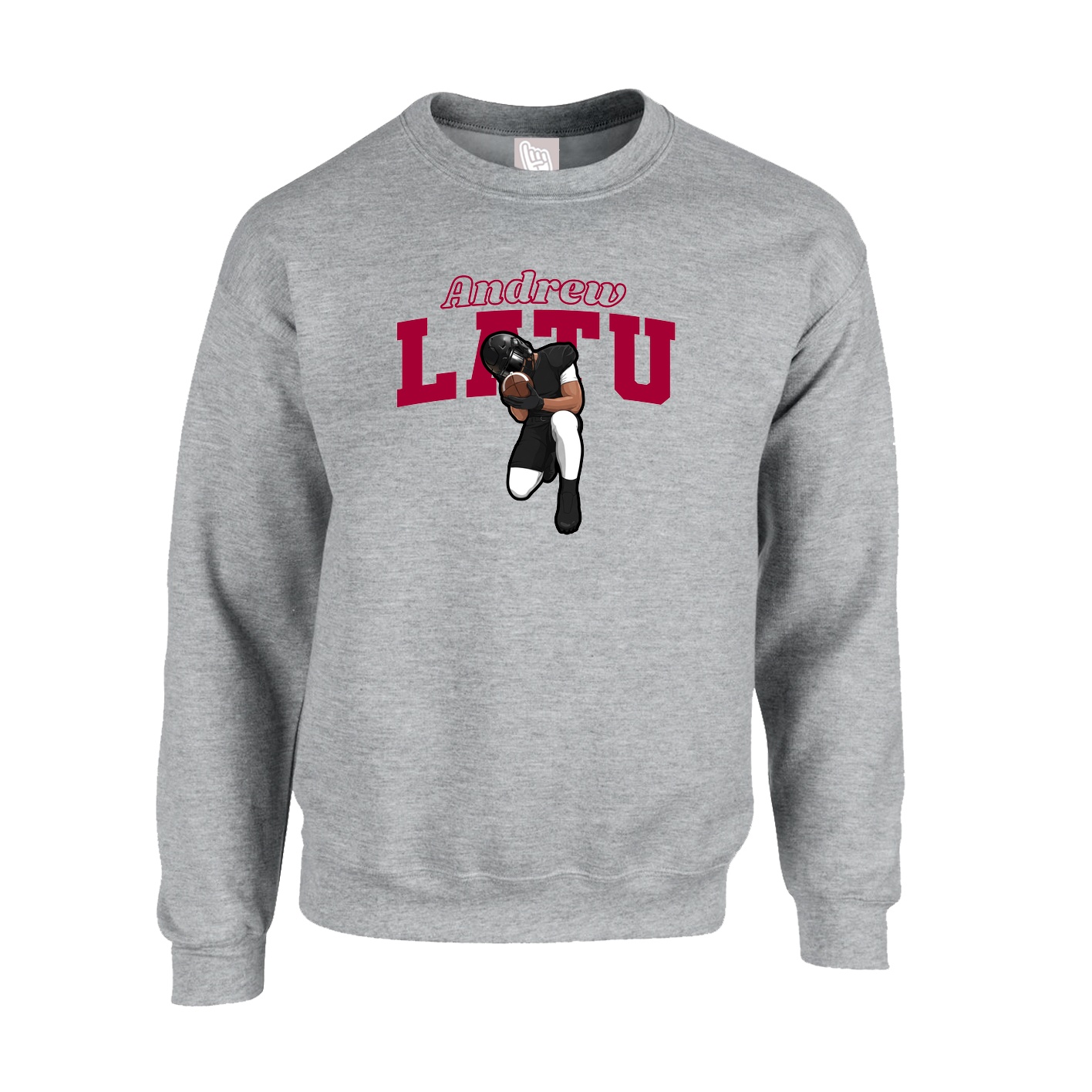 Fleece Crew — Name Arch in Grey