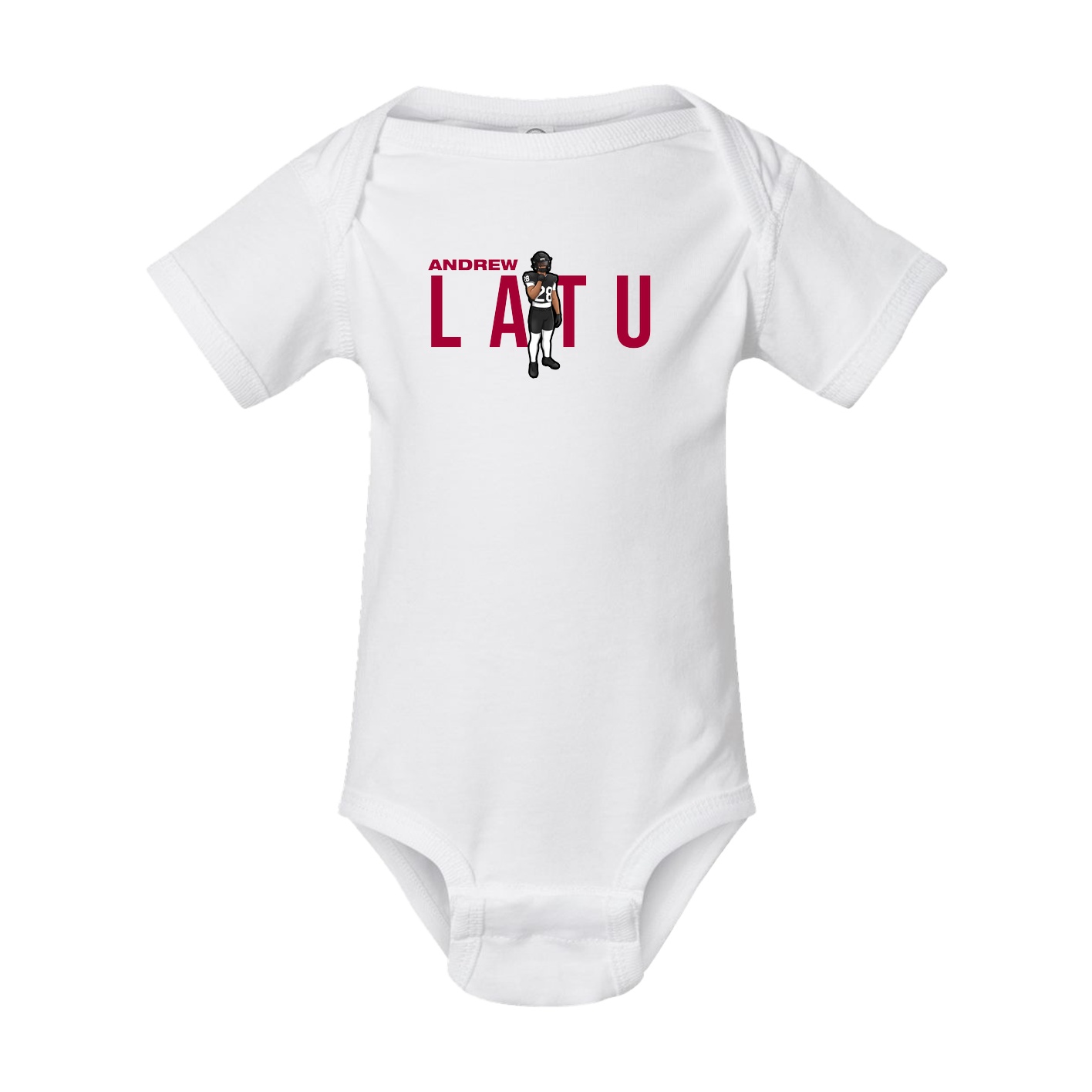 Baby Onesie — Player Name in White