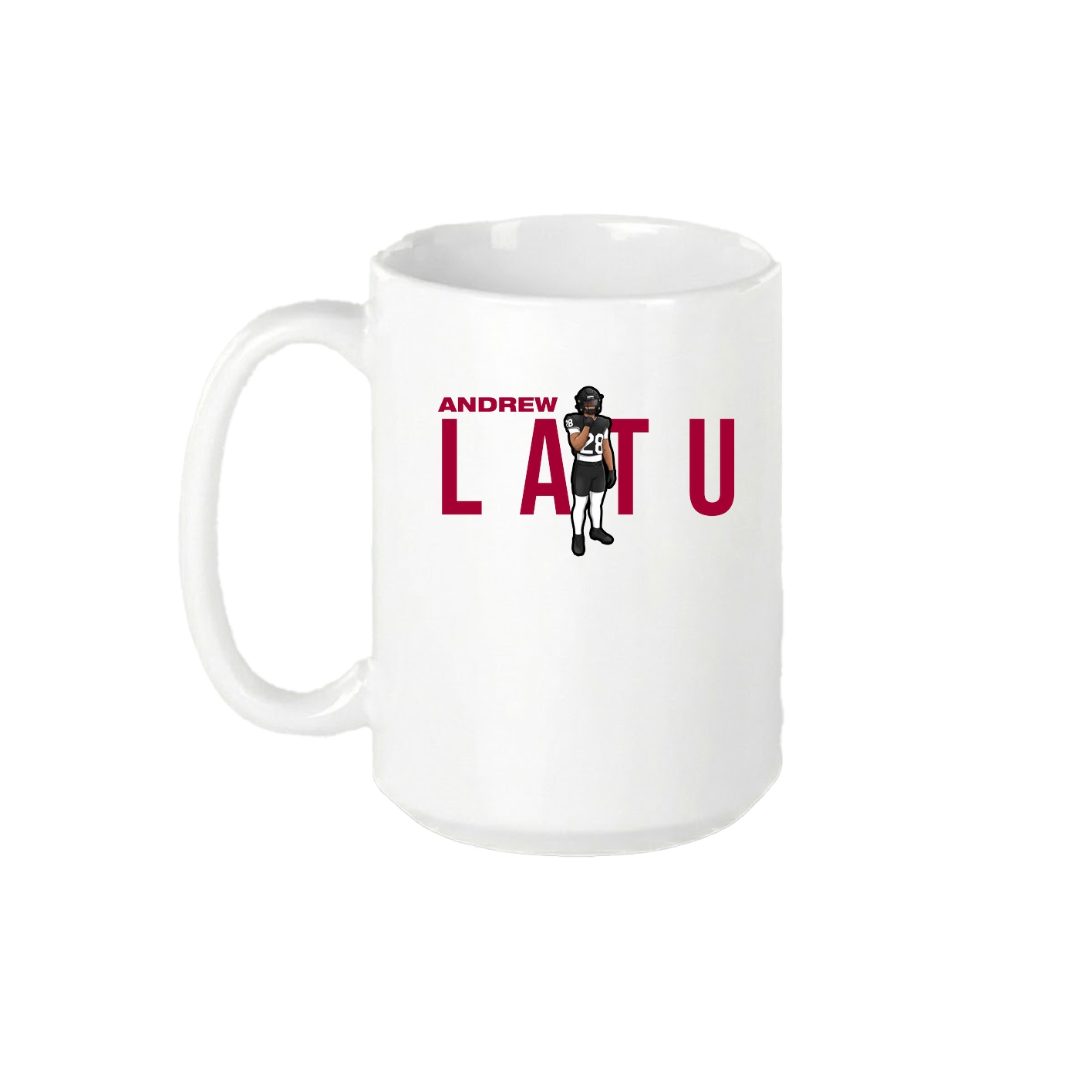 15oz Coffee Mug — Player Name in White