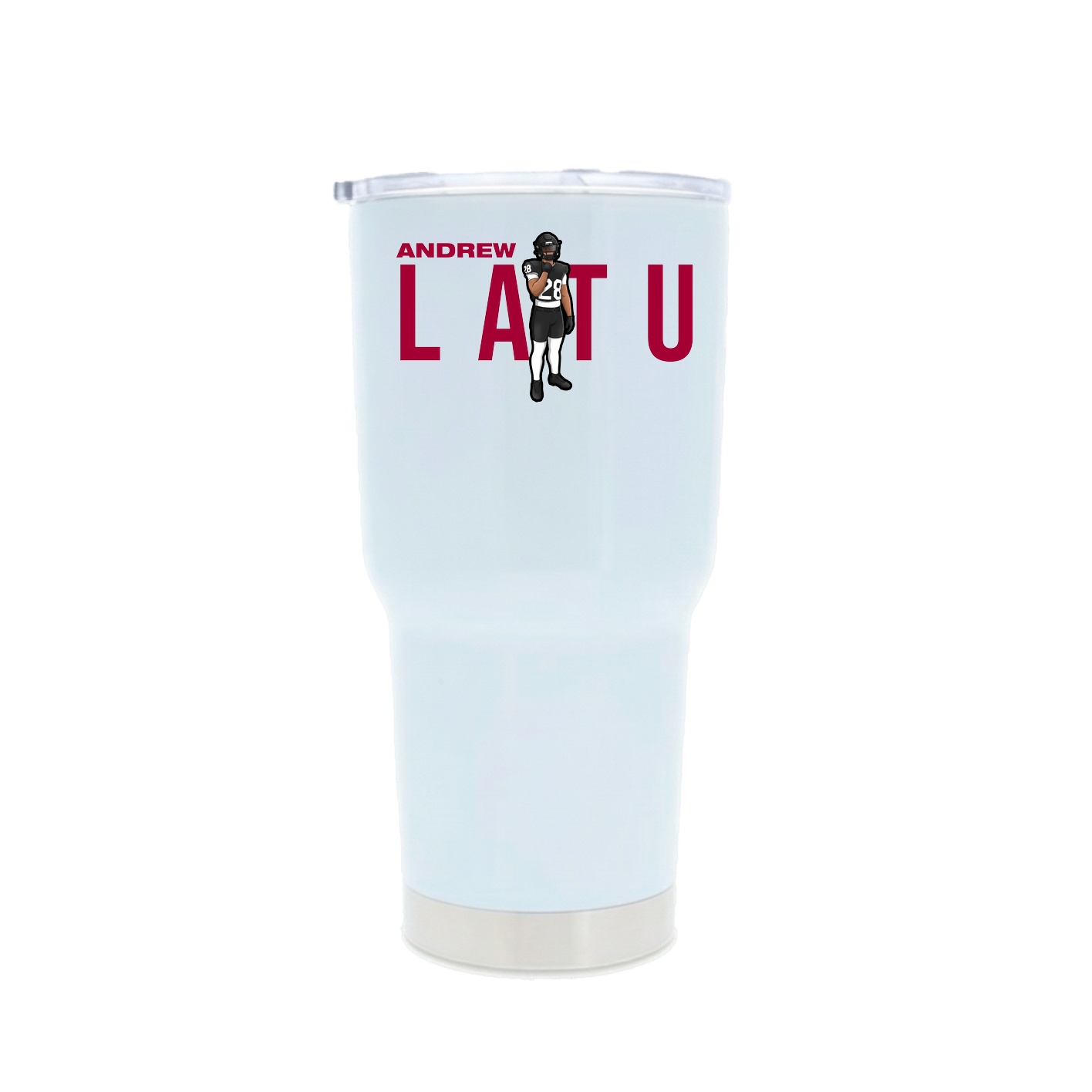 30oz Stainless Steel Tumbler — Player Name in White
