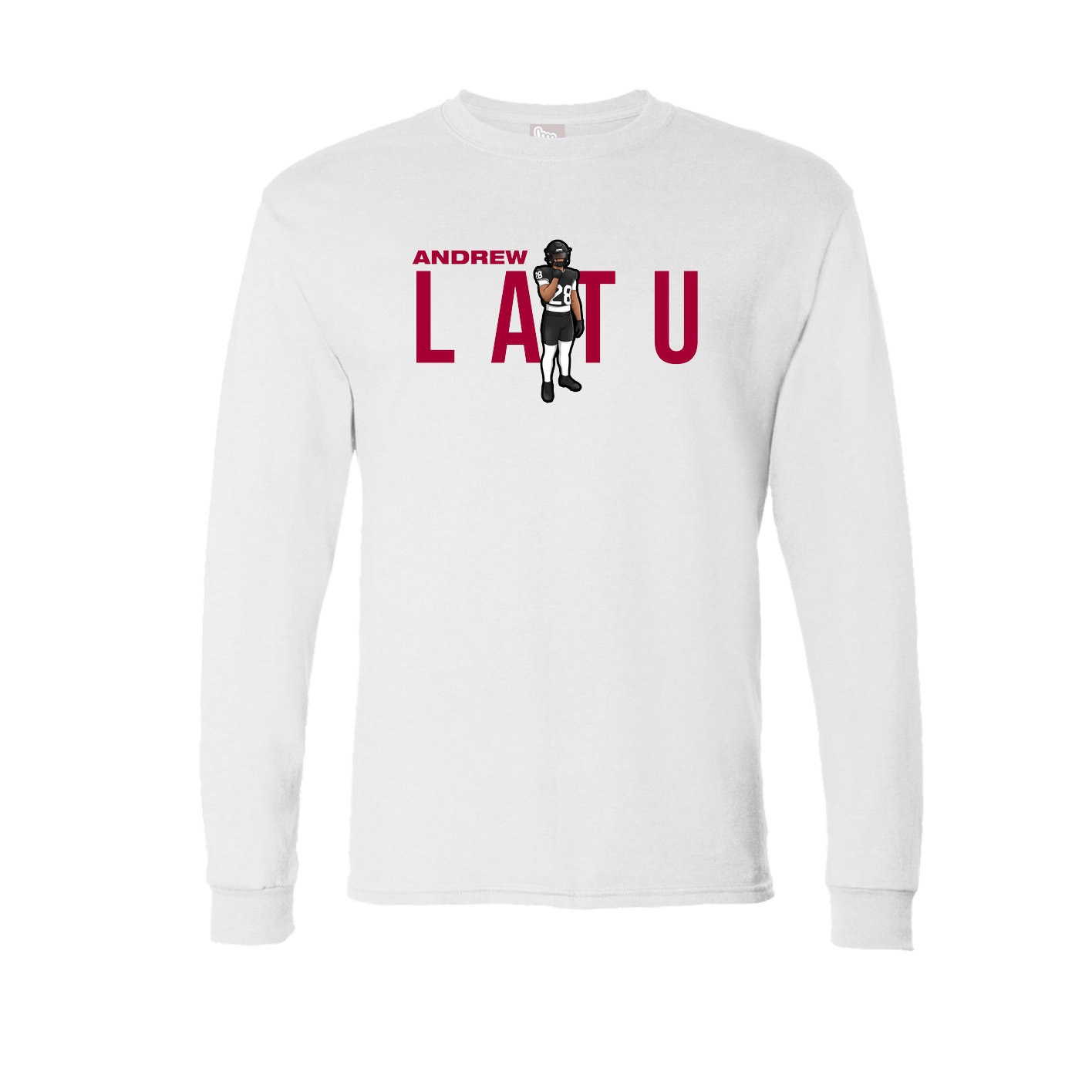 Long Sleeve Tee — Player Name in White