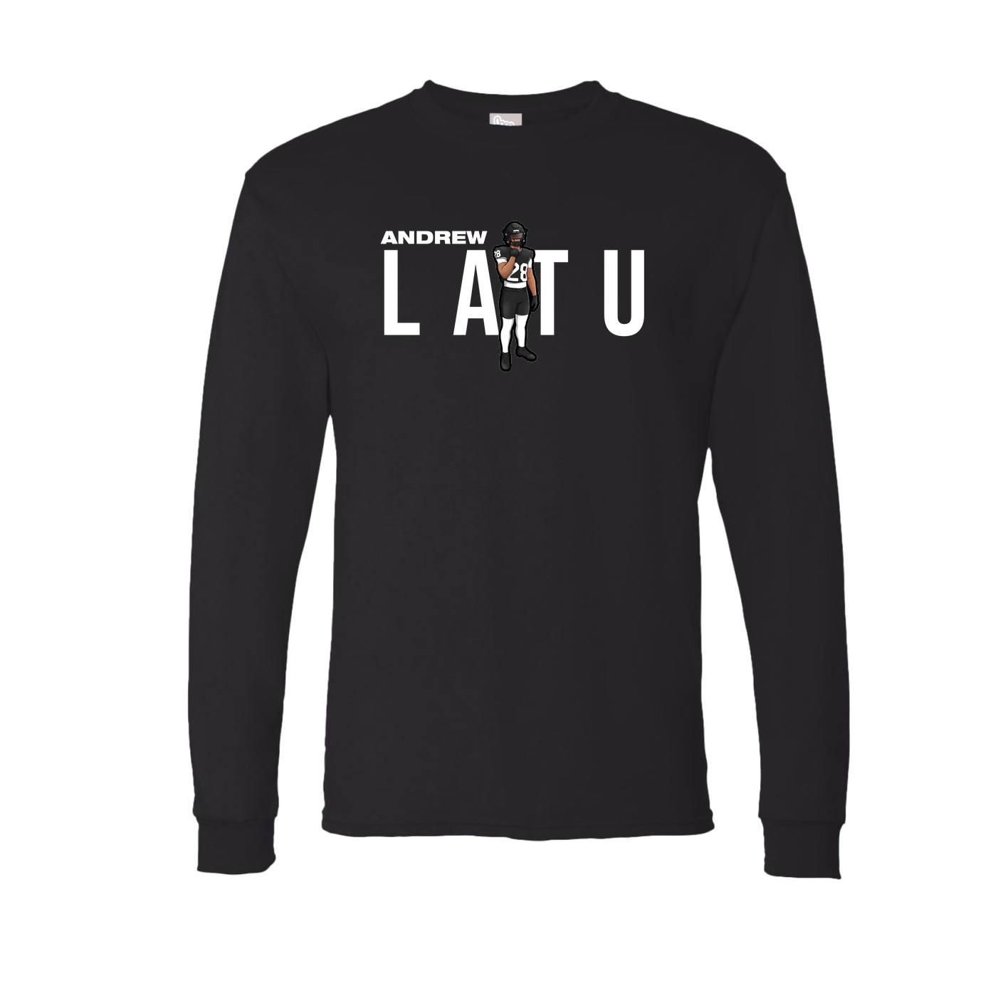 Long Sleeve Tee — Player Name in Black