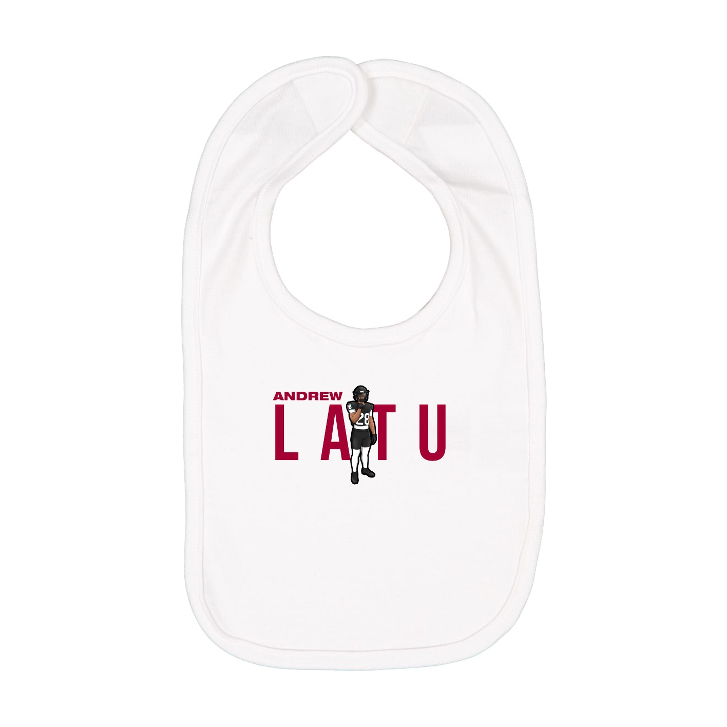 Infant Bib — Player Name in White