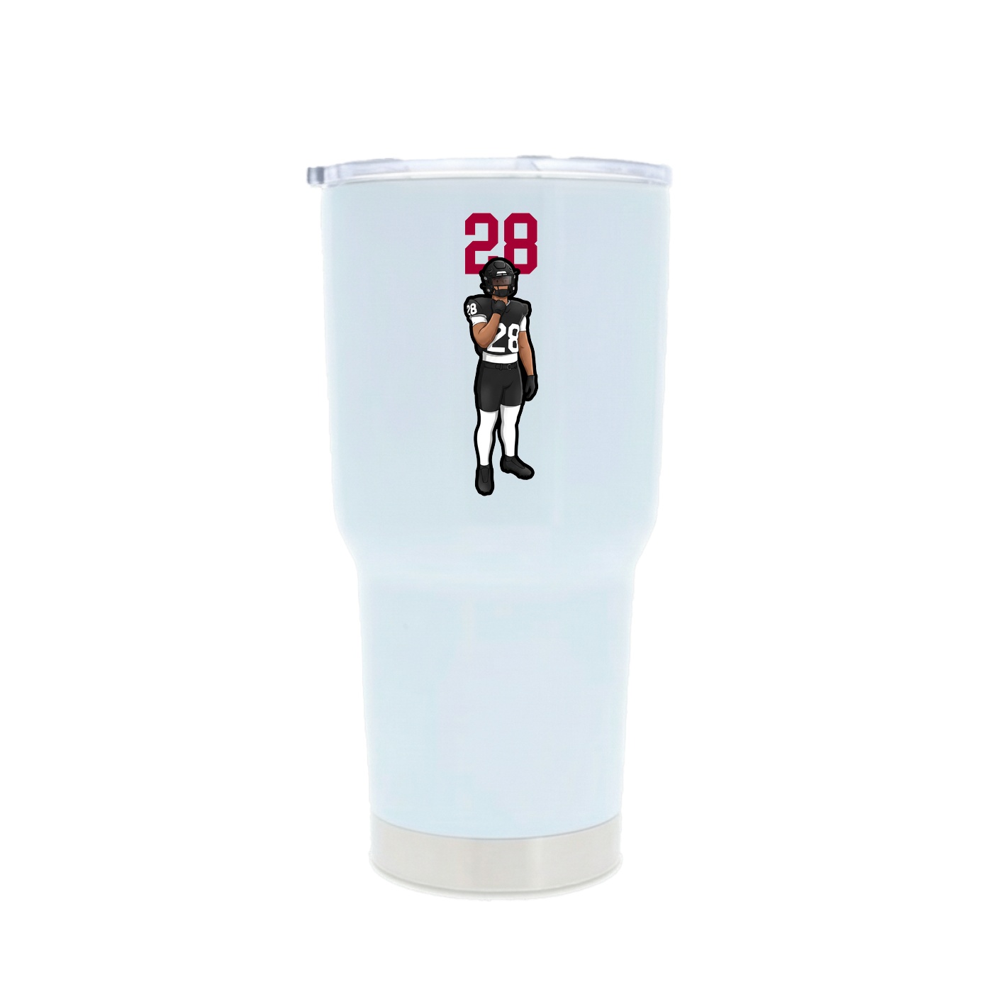 30oz Stainless Steel Tumbler — Number Top in White