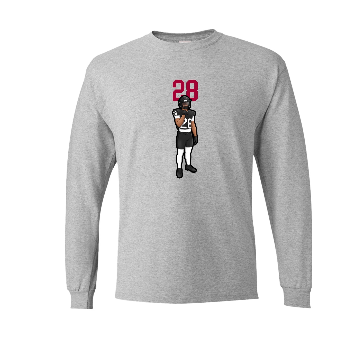 Long Sleeve Tee — Number Top in Grey