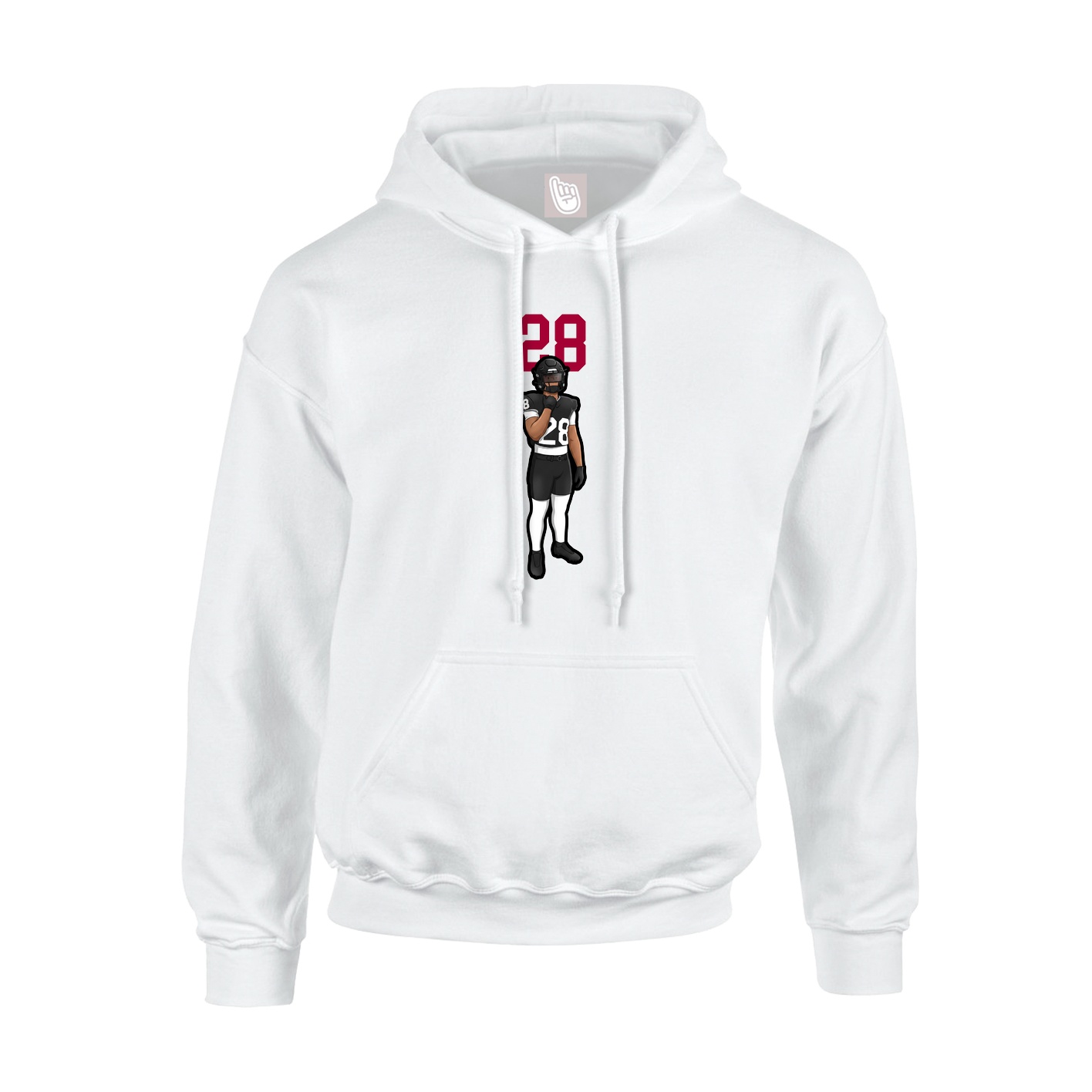 Youth Hoodie — Number Top in White