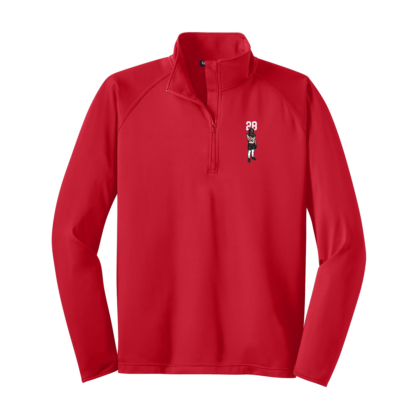 Q-Zip Pullover — Number Top in Red