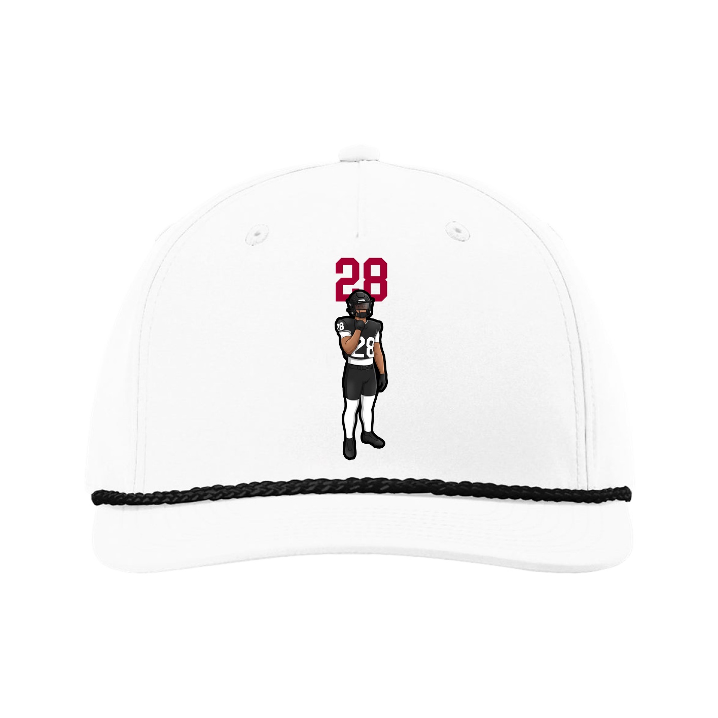 Five-Panel Classic Rope Cap — Number Top in White