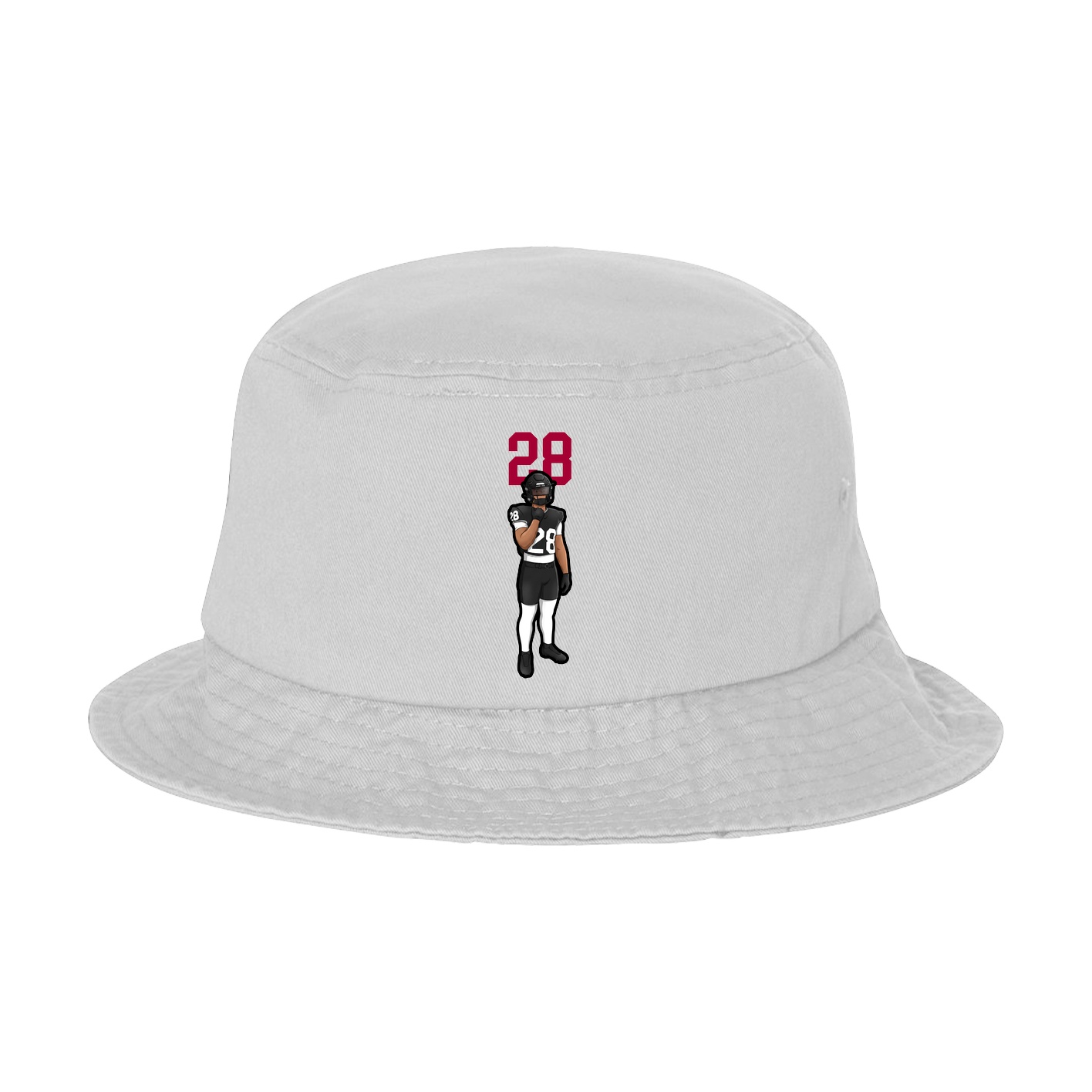 Bucket Cap — Number Top in White