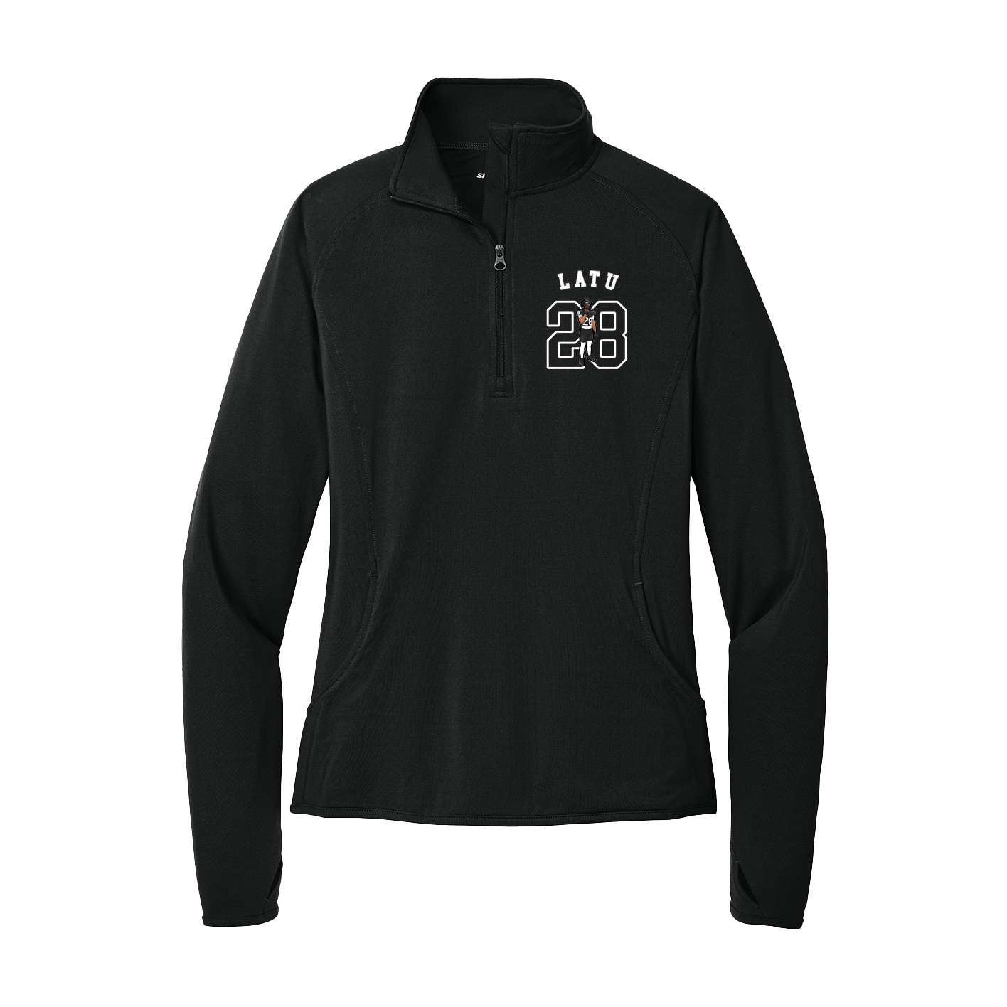 Women's Q-Zip Pullover — Shirsey Arch in Black