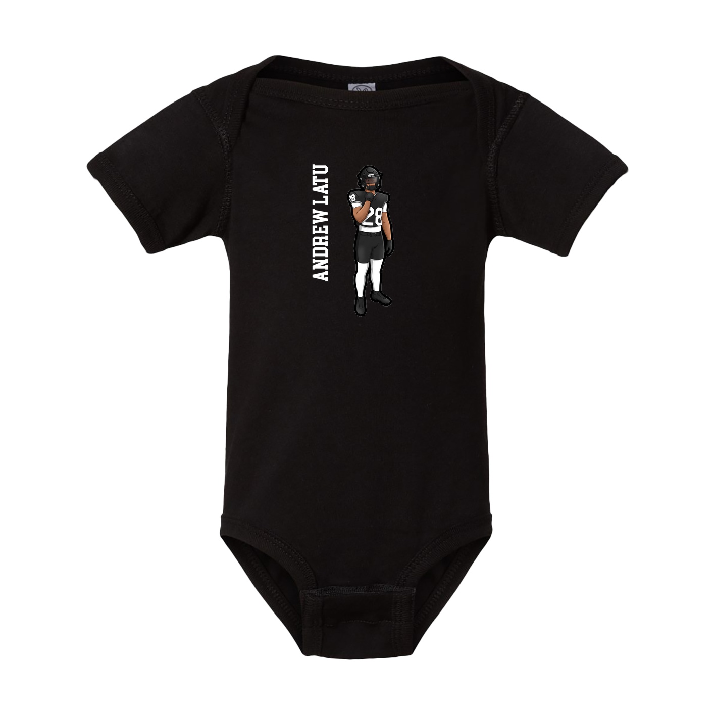 Baby Onesie — Name Vertical in Black