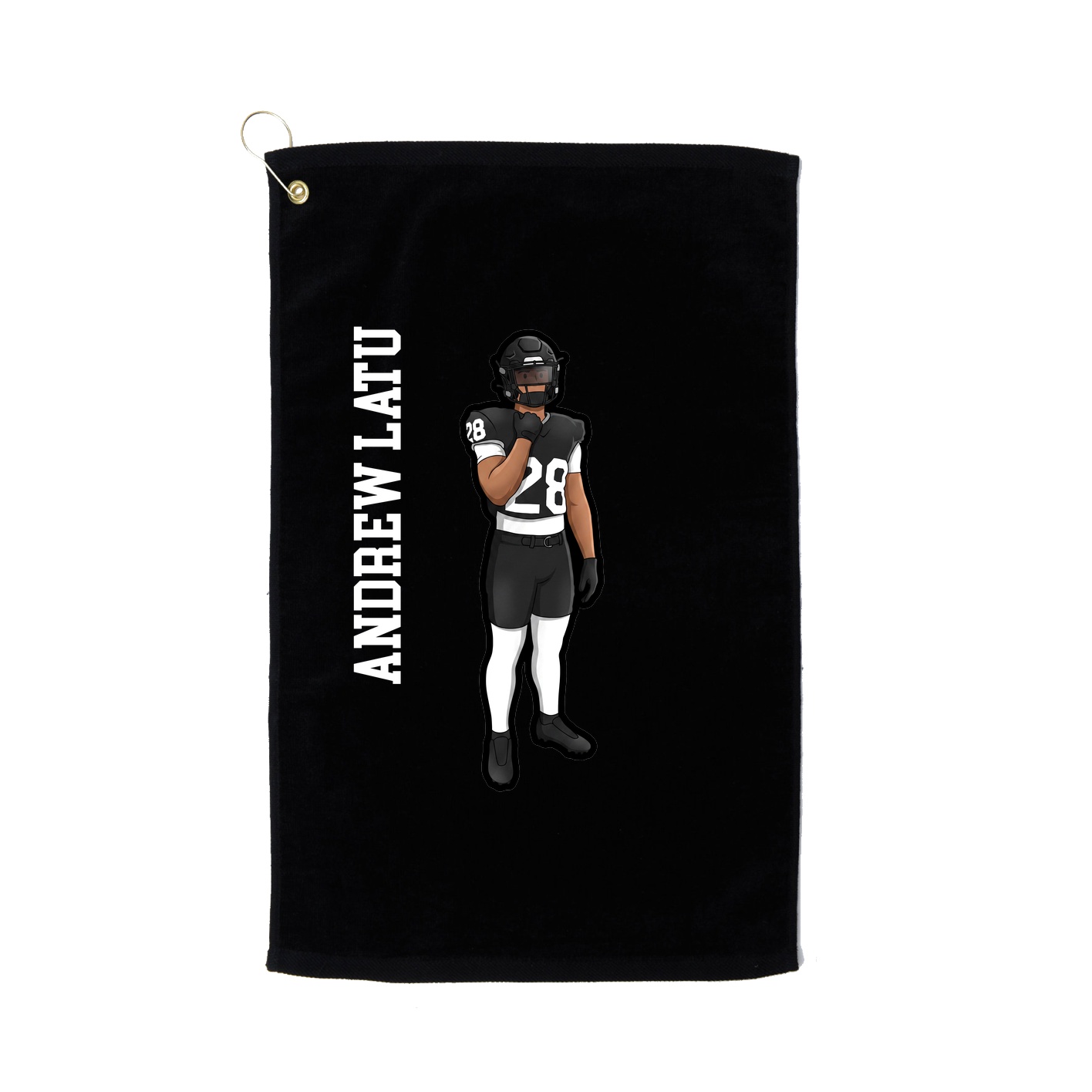 Golf Towel — Name Vertical in Black