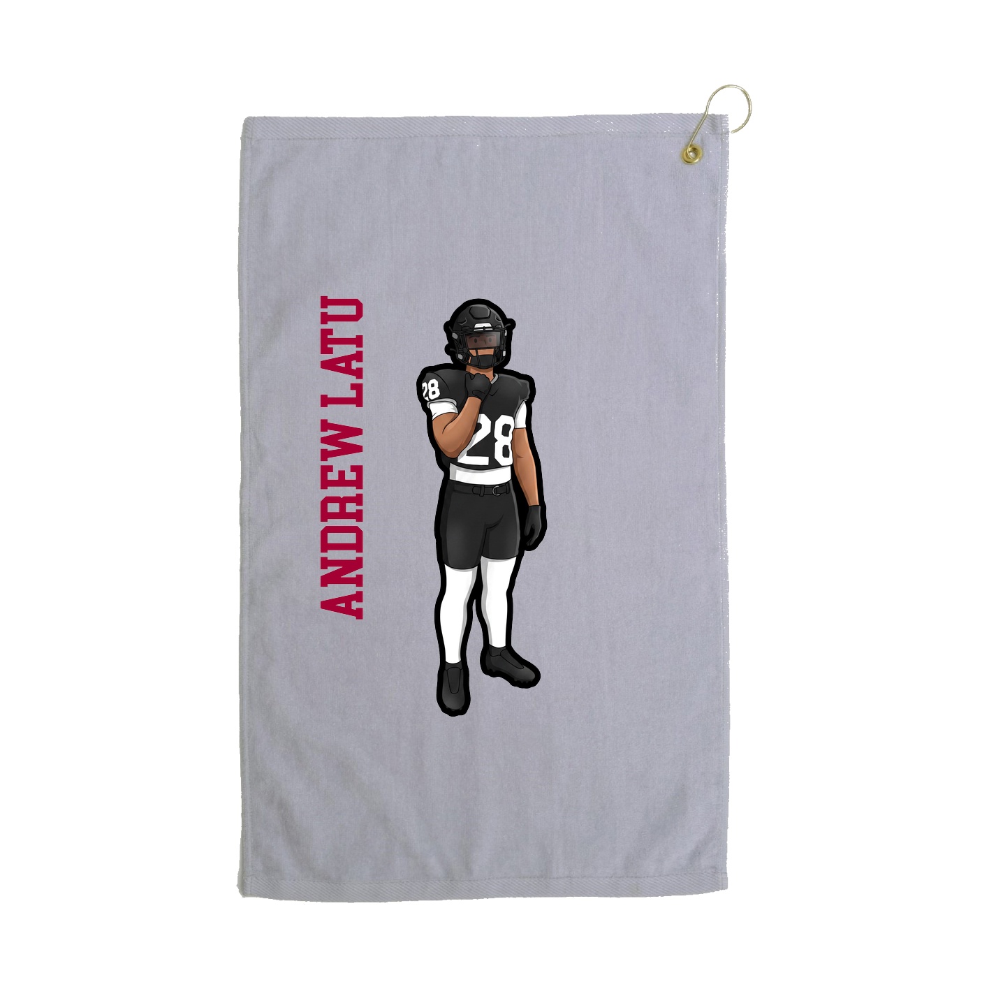 Golf Towel — Name Vertical in Grey