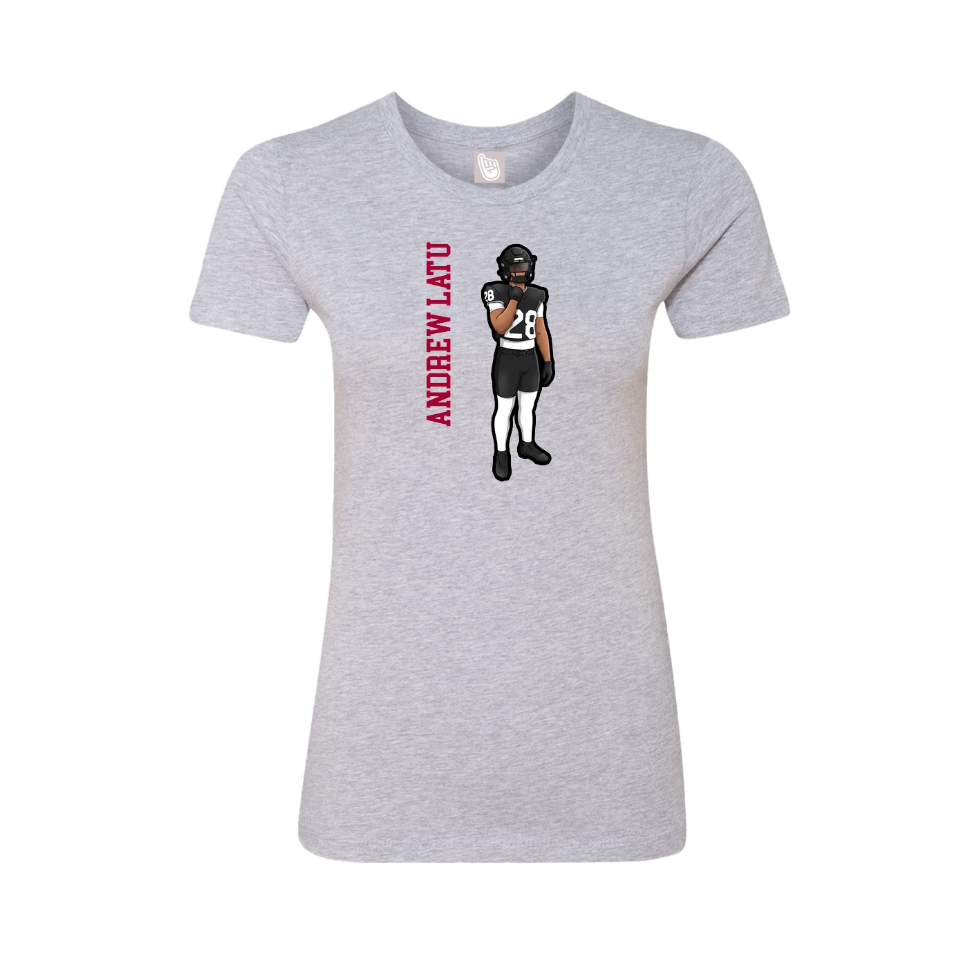 Womens Tee — Name Vertical in Grey