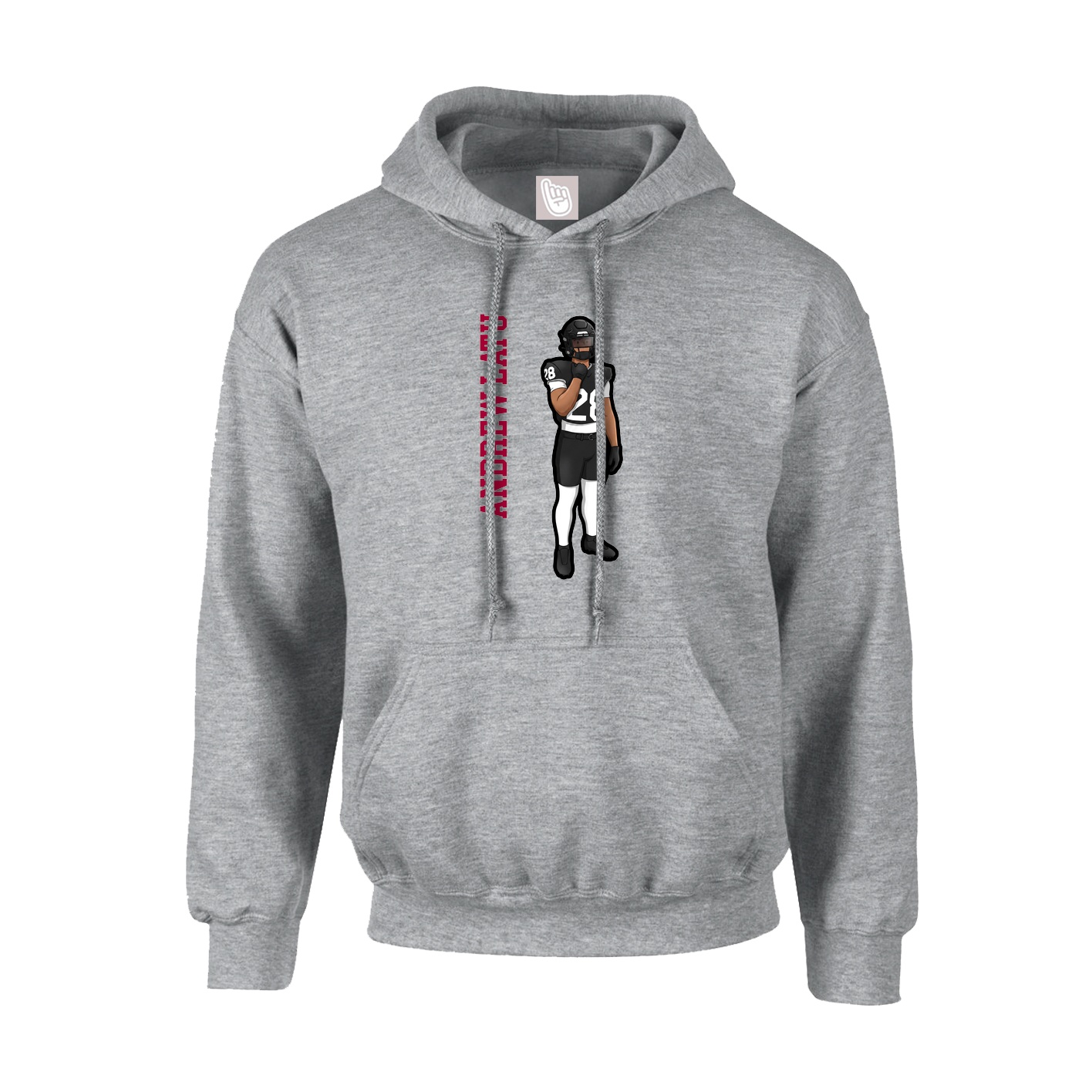 Hoodie — Name Vertical in Grey