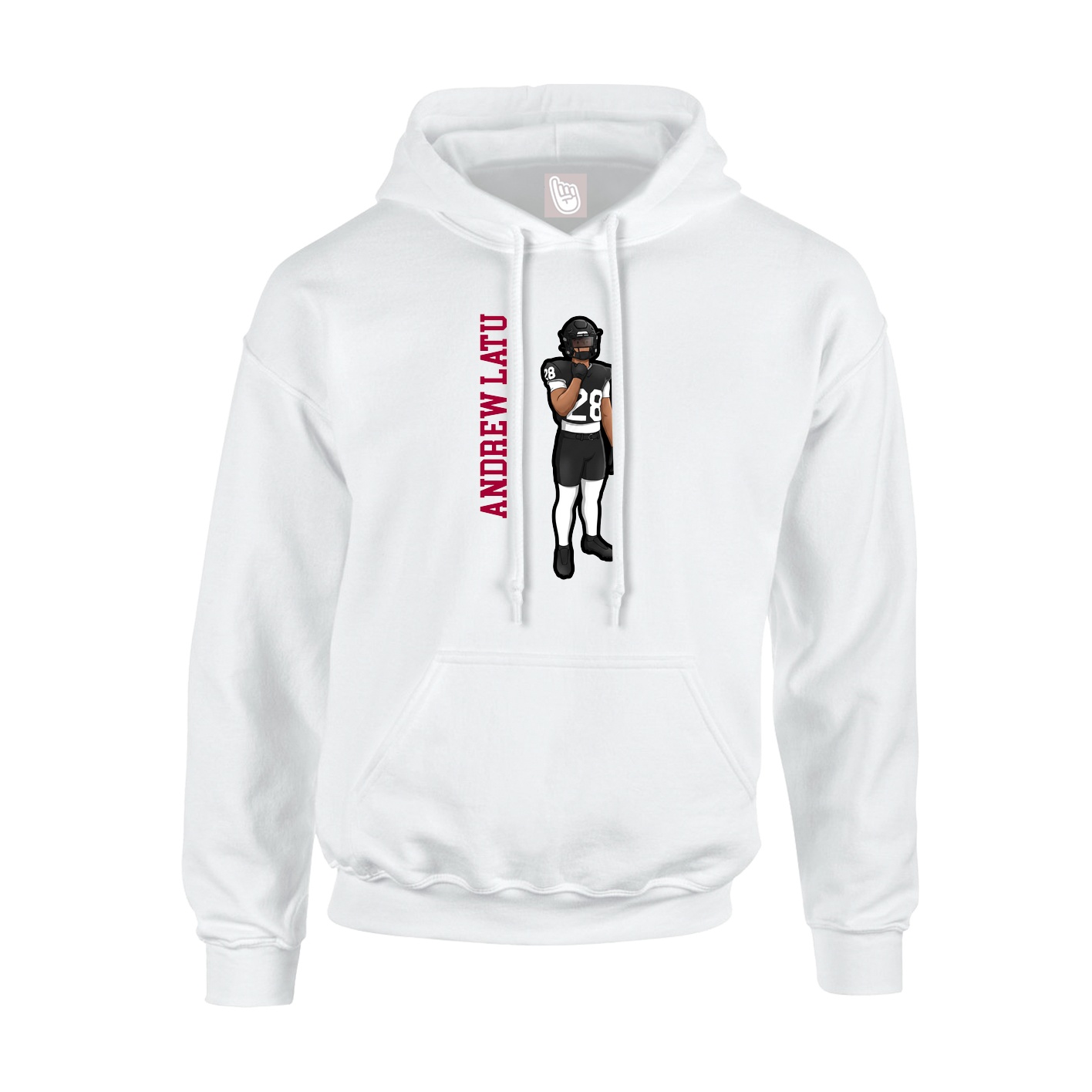 Hoodie — Name Vertical in White