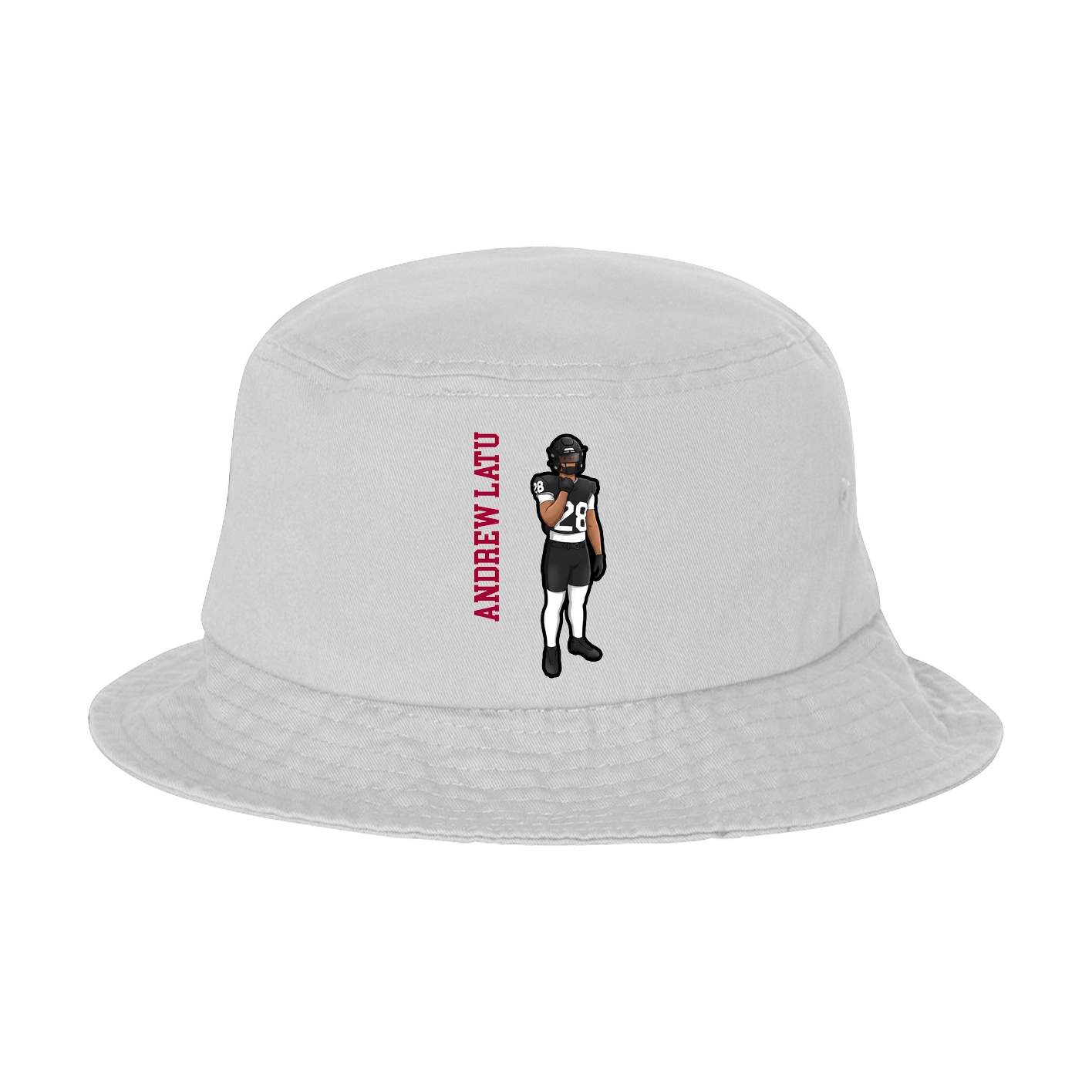 Bucket Cap — Name Vertical in White
