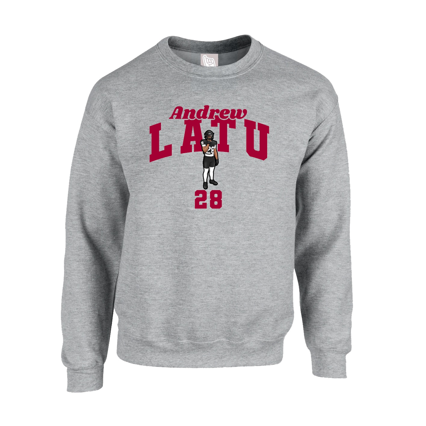 Fleece Crew — Signature Arch in Grey