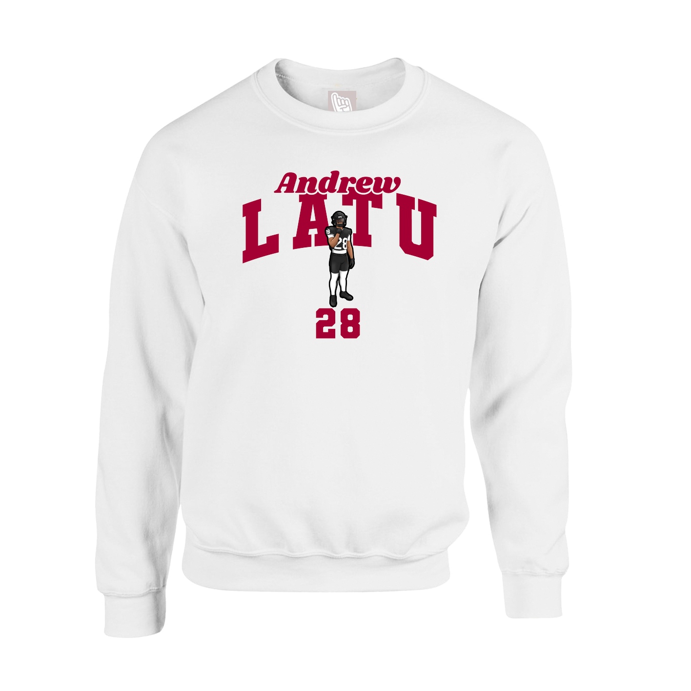 Fleece Crew — Signature Arch in White