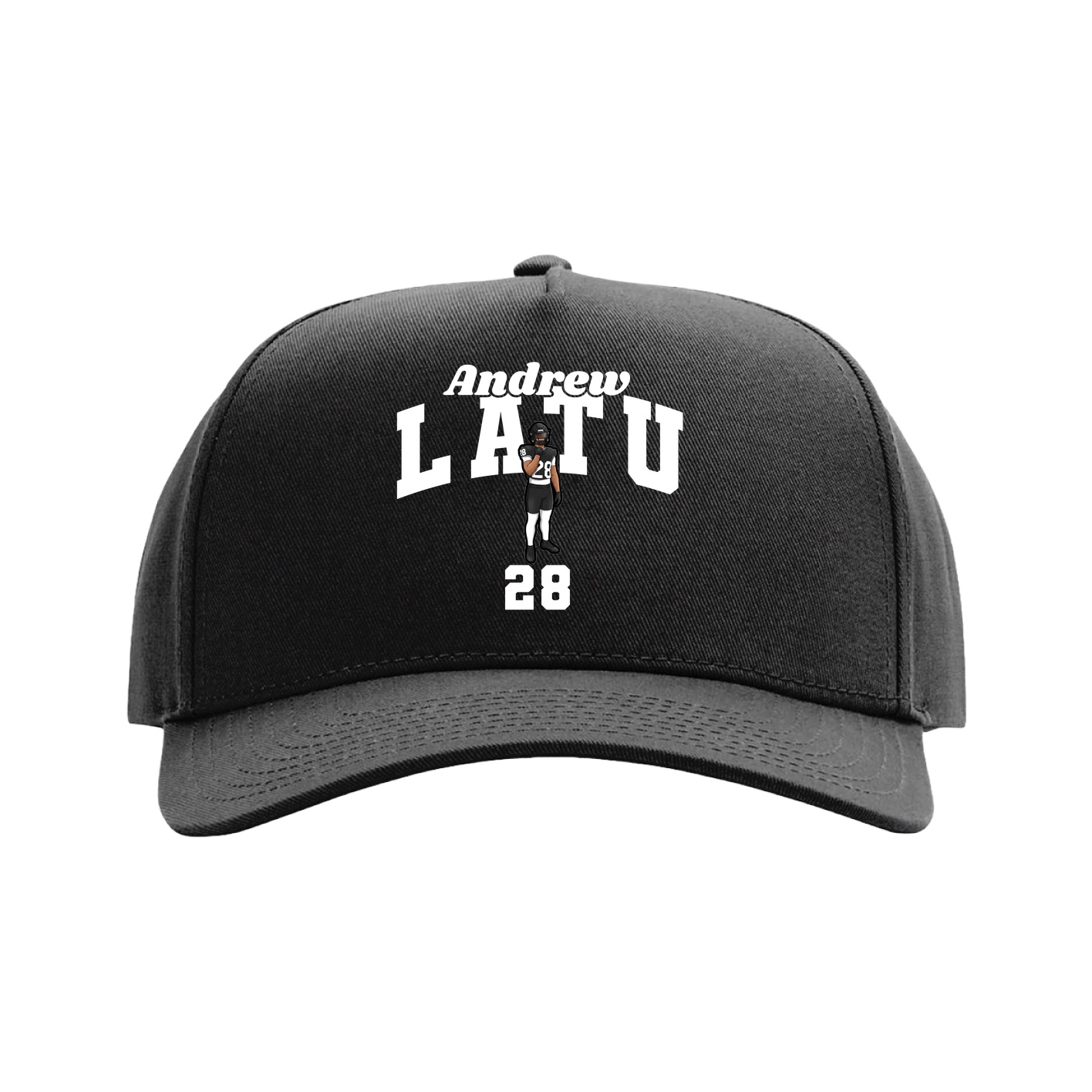 Full Fabric Five-Panel Champ Cap — Signature Arch in Black