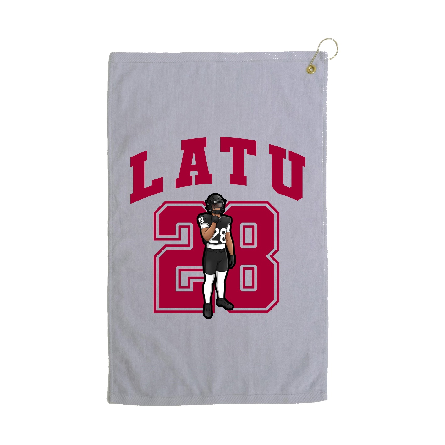 Golf Towel — Number in Grey