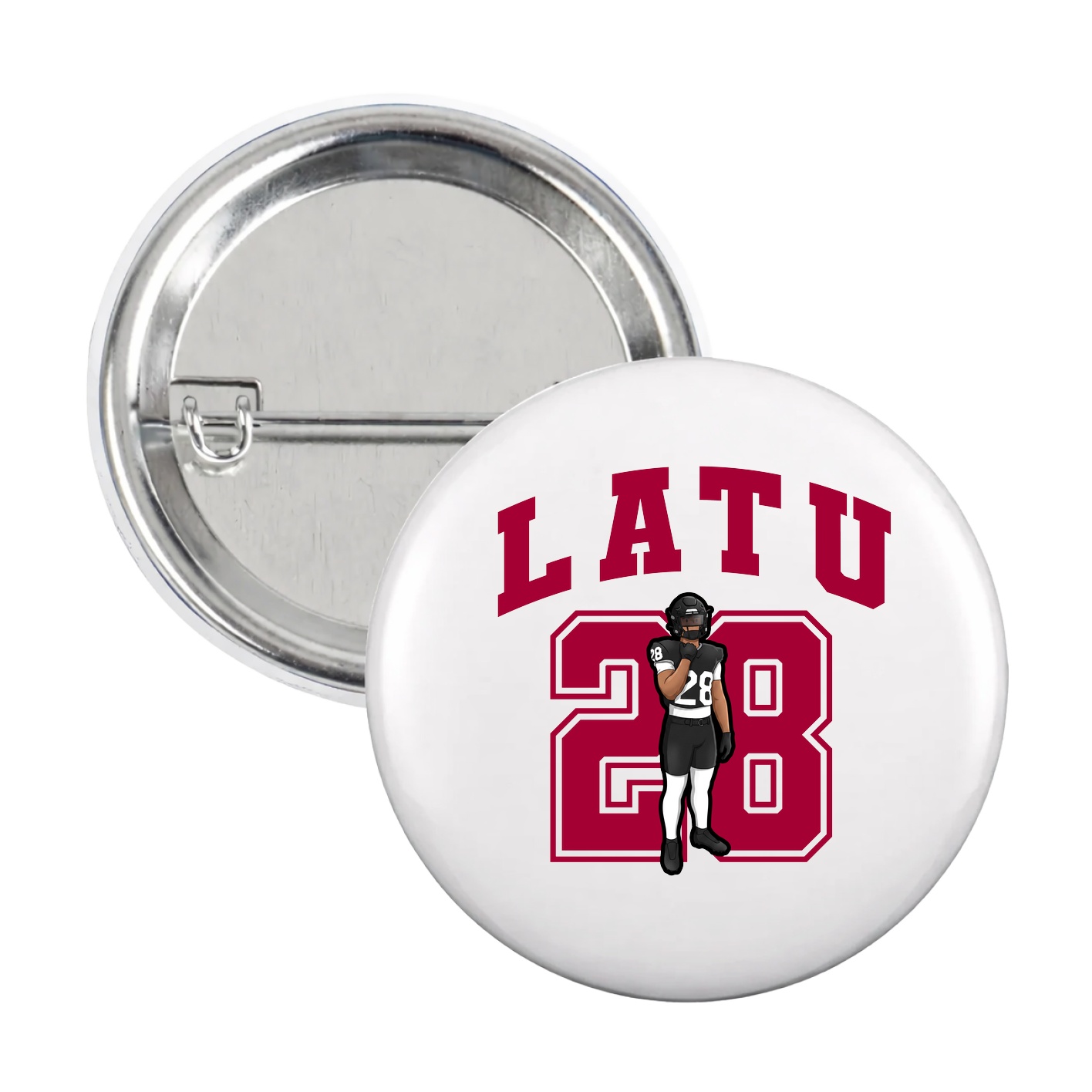Game Day Button — Number in White