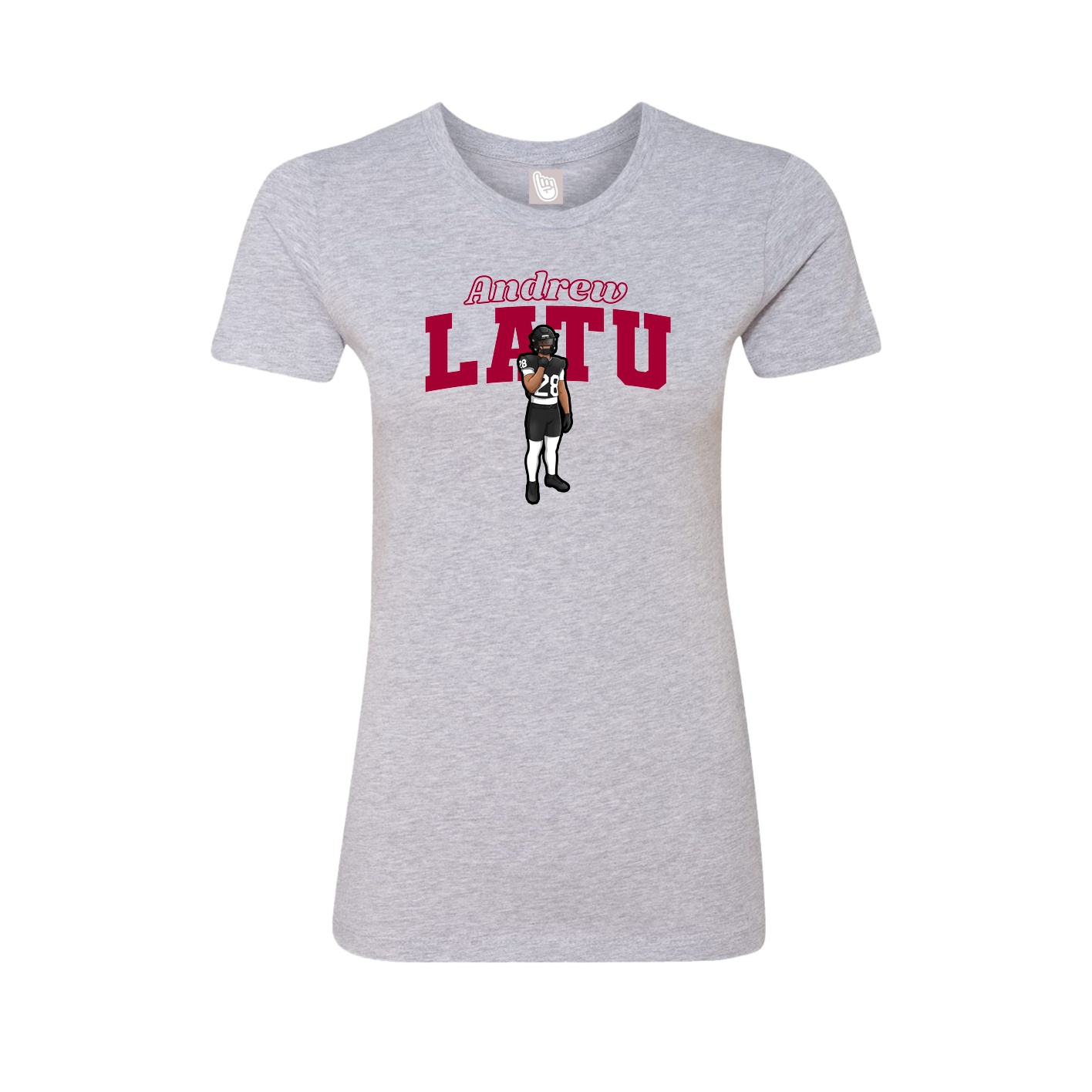 Womens Tee — Name Arch in Grey