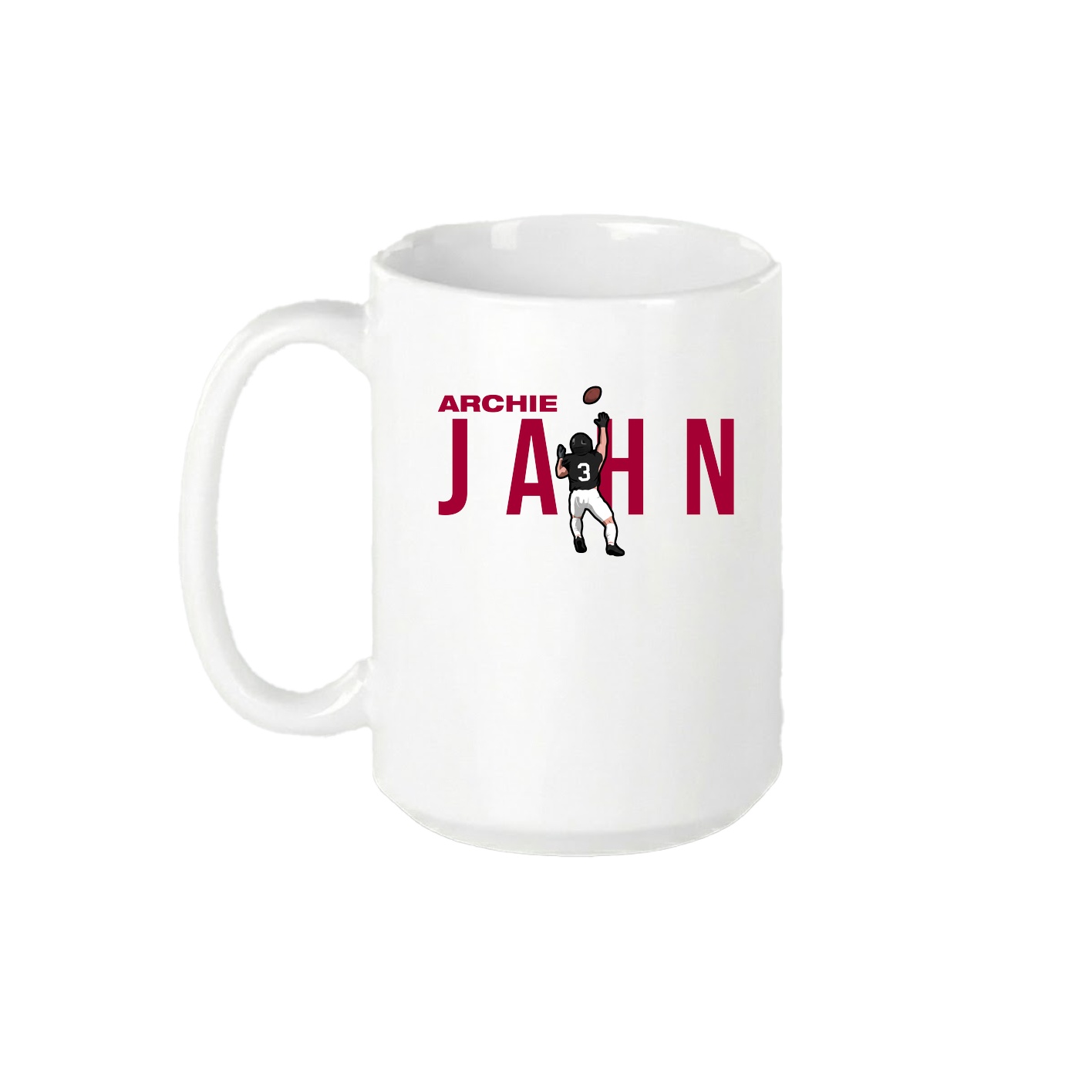 15oz Coffee Mug — Player Name in White