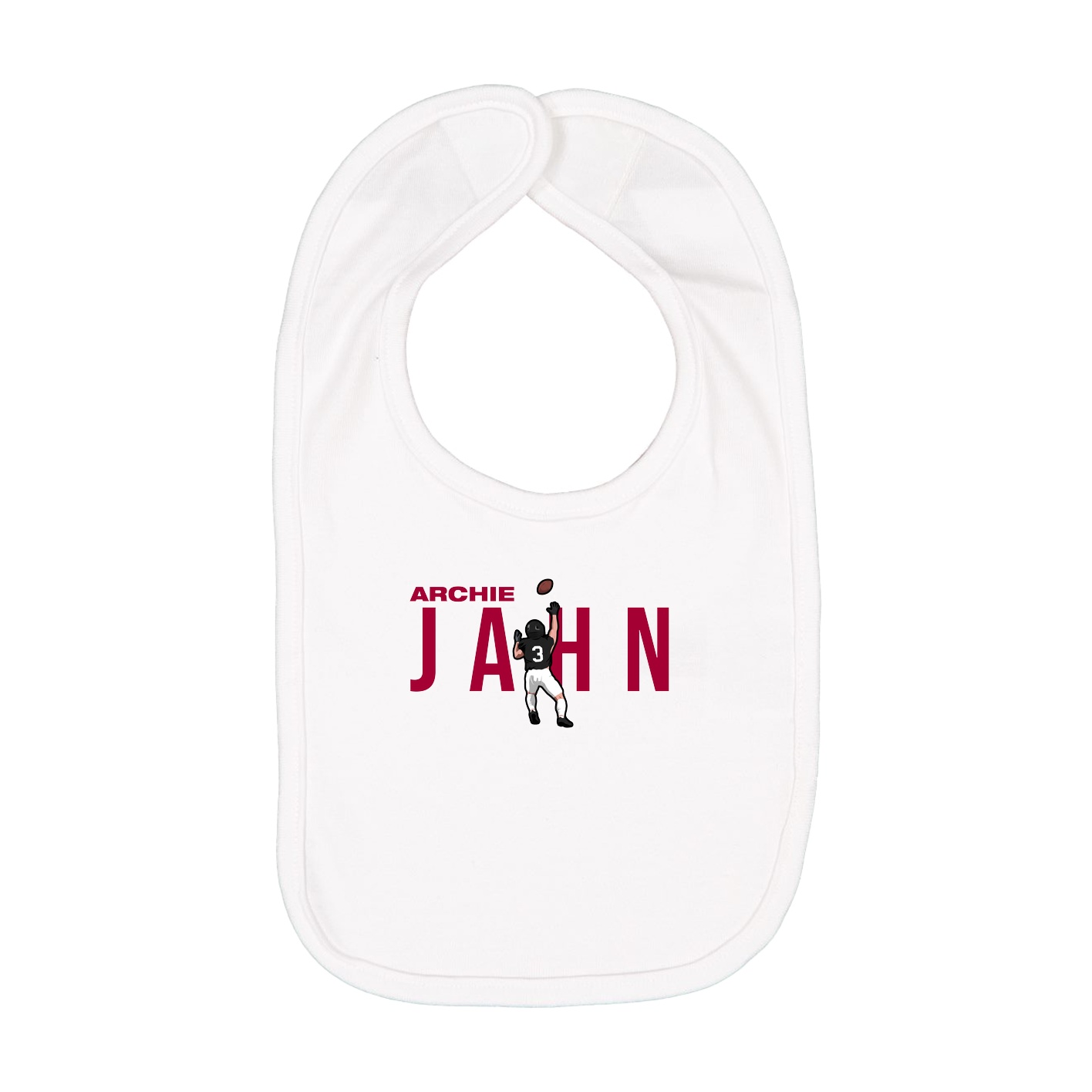 Infant Bib — Player Name in White