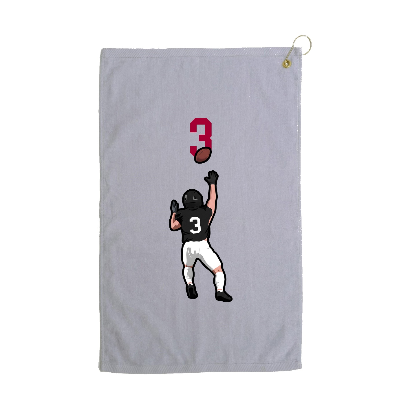 Golf Towel — Number Top in Grey