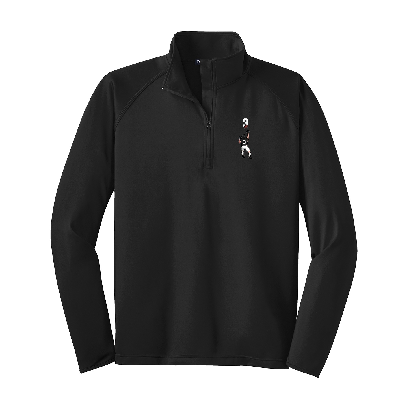 Q-Zip Pullover — Number Top in Black