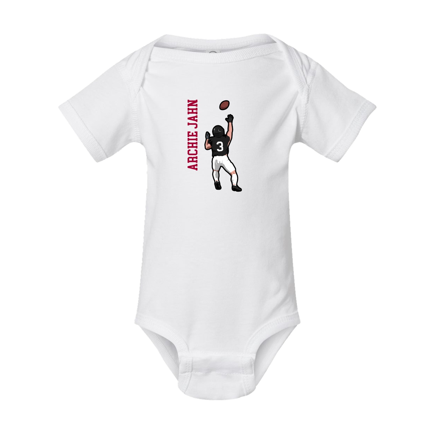 Baby Onesie — Name Vertical in White