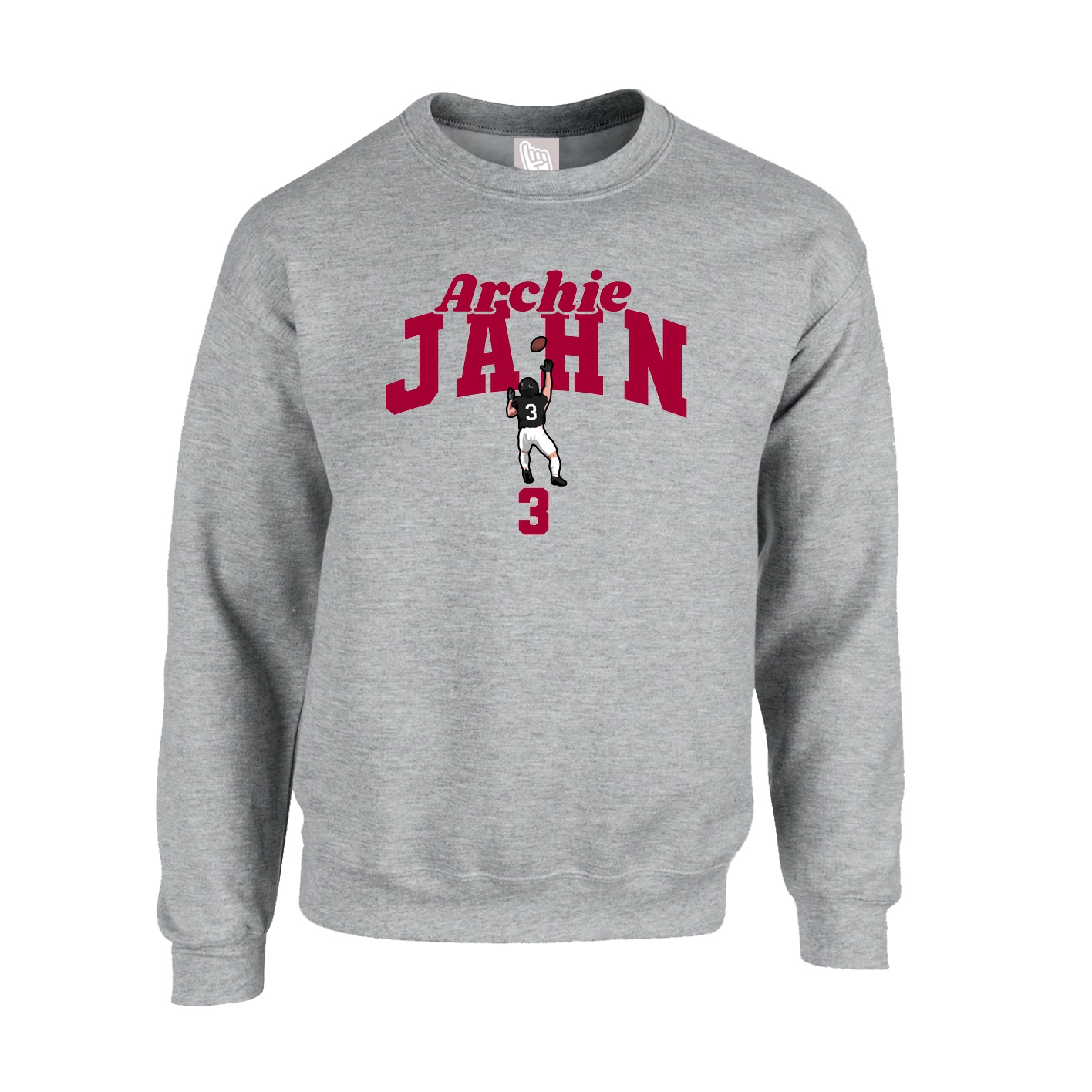 Fleece Crew — Signature Arch in Grey