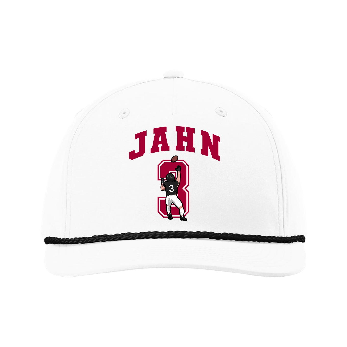 Five-Panel Classic Rope Cap — Number in White
