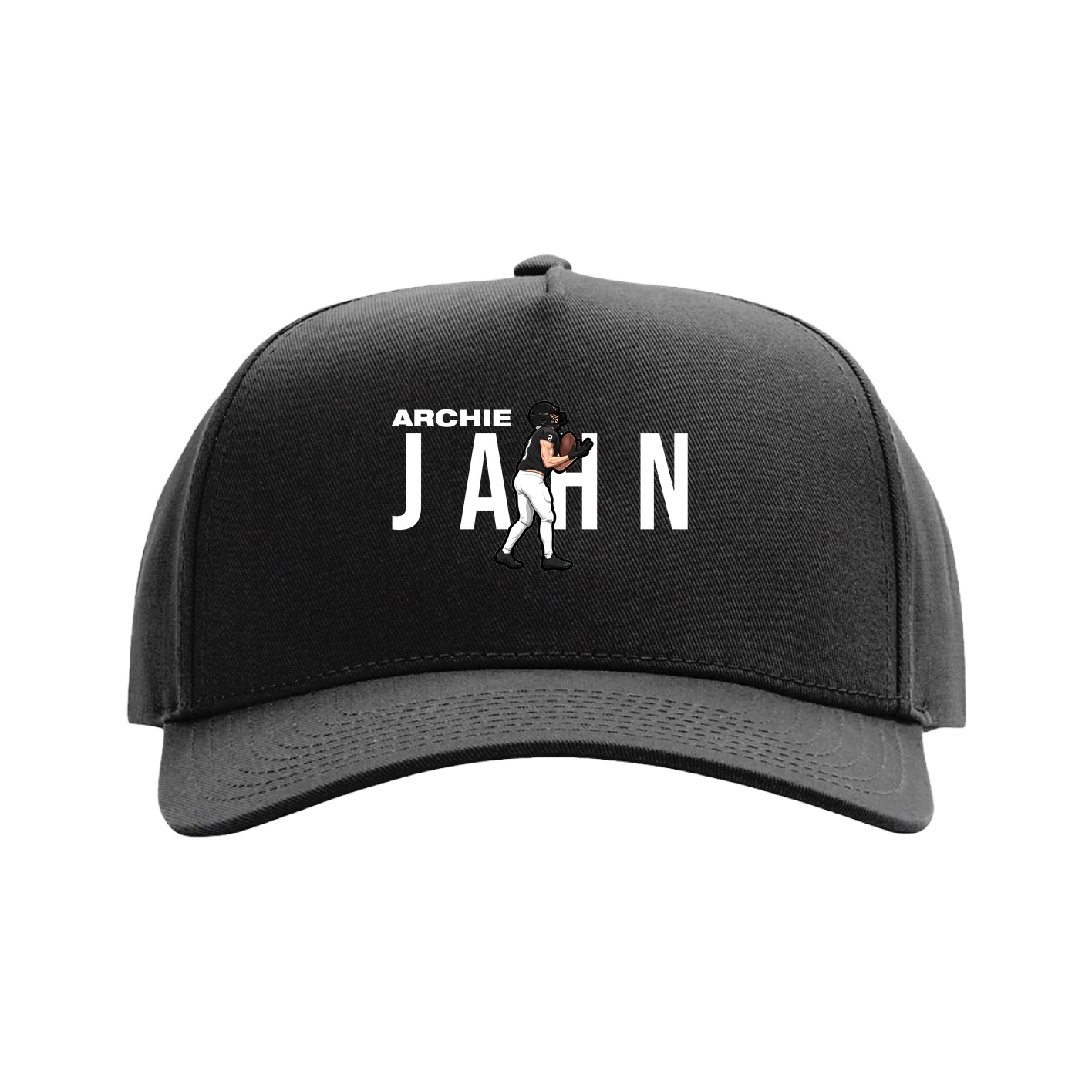 Full Fabric Five-Panel Champ Cap — Player Name in Black