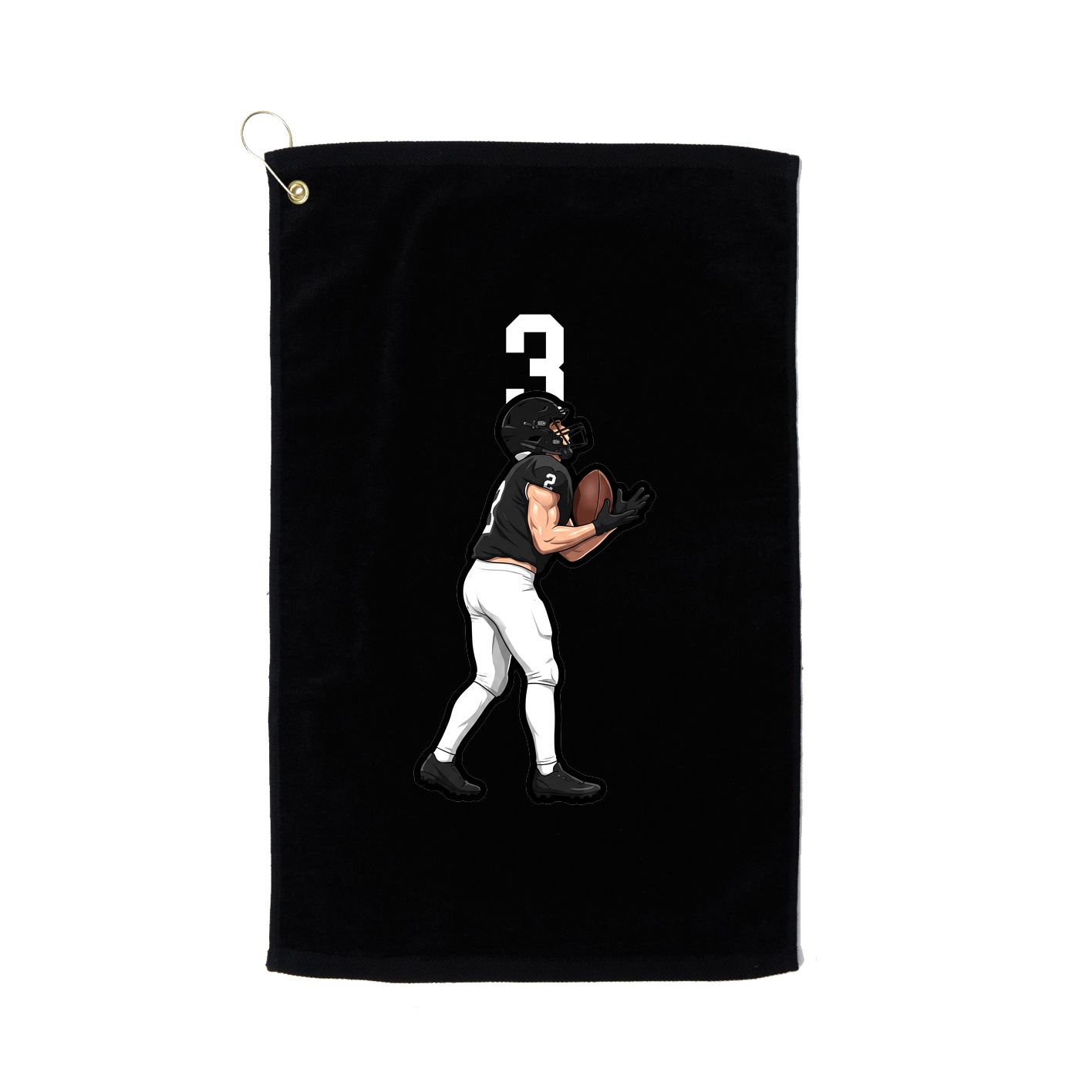 Golf Towel — Number Top in Black