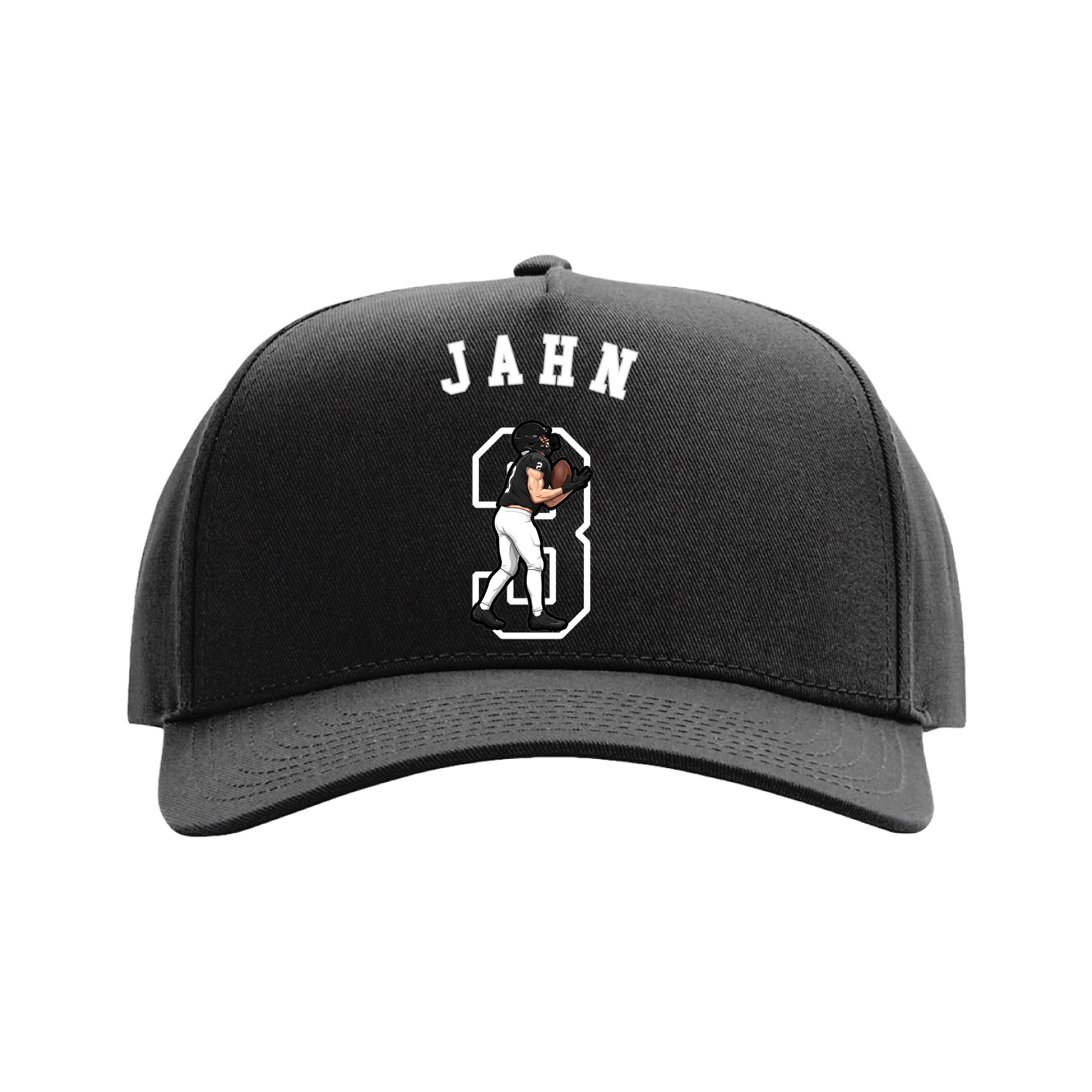 Full Fabric Five-Panel Champ Cap — Shirsey Arch in Black